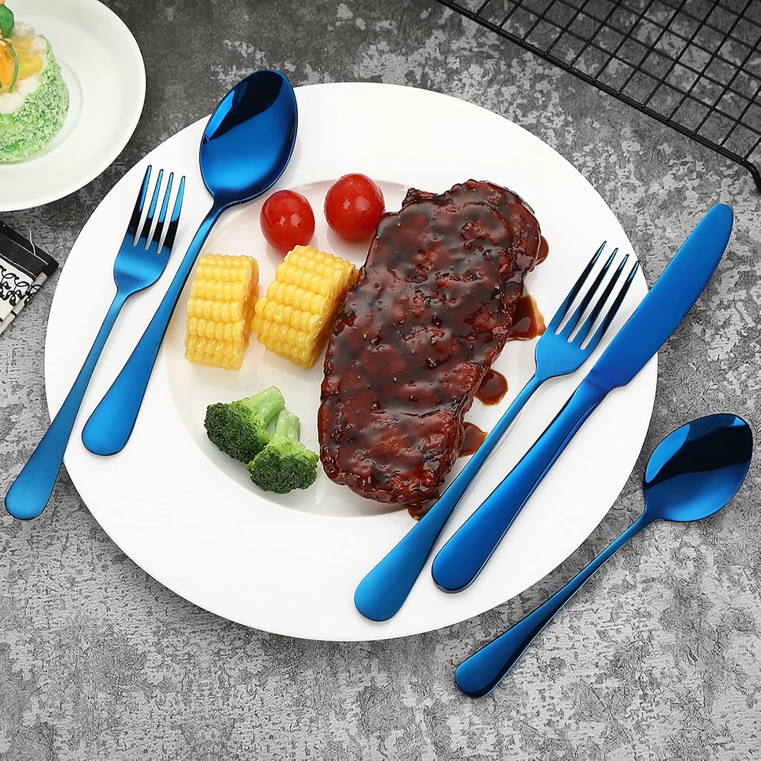 VANDBAO Rainbow Flatware Cutlery Silverware Set 20 Pieces, Stainless Steel Colorful Utensils, Tableware Set Service for 4, Include Knife/Fork/Spoon