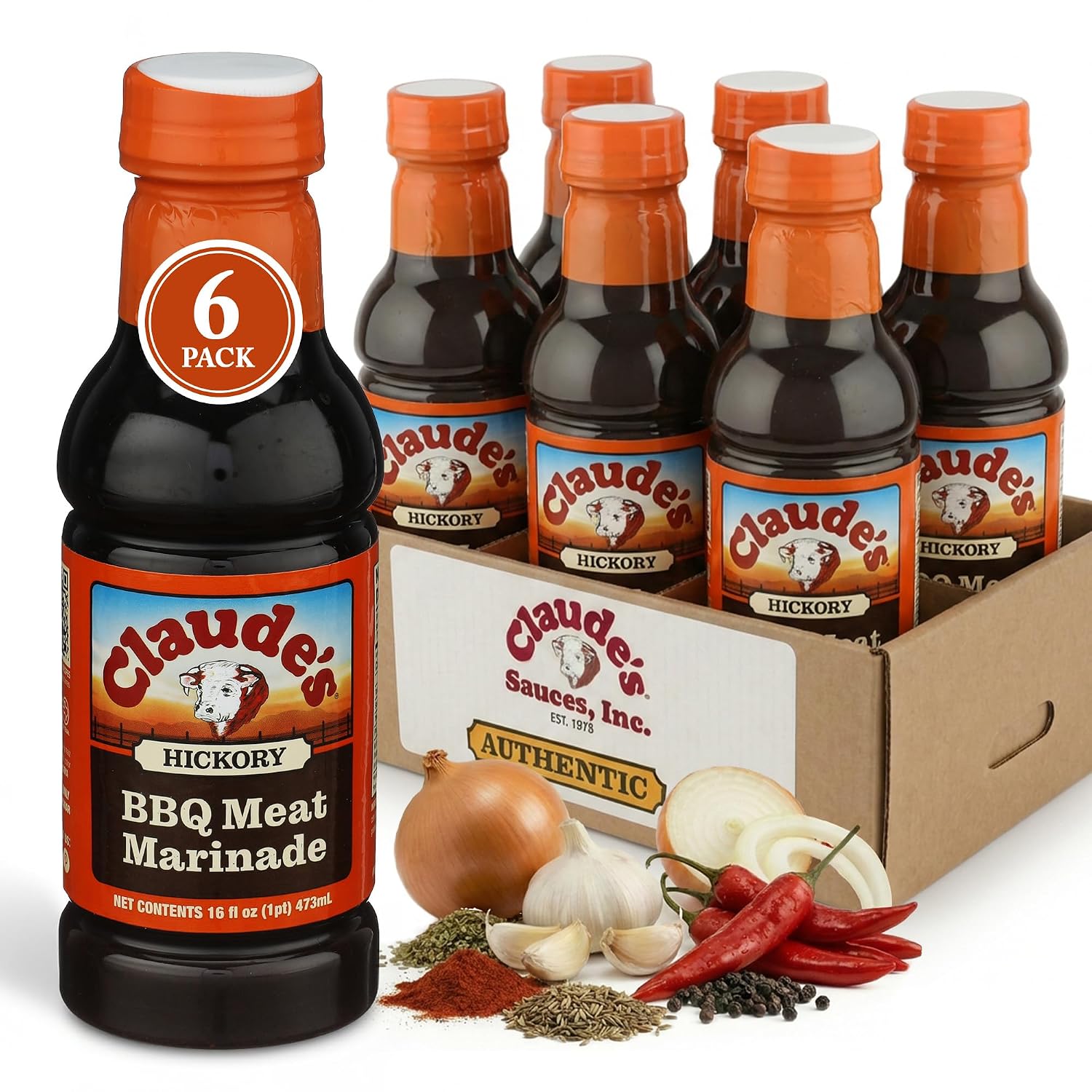 Claude's BBQ Brisket Marinade Sauce, Gluten Free Texas Style, 128 oz | Restaurant-size gallon of smoky Texas tenderizing brisket marinade - all natural & gluten free.