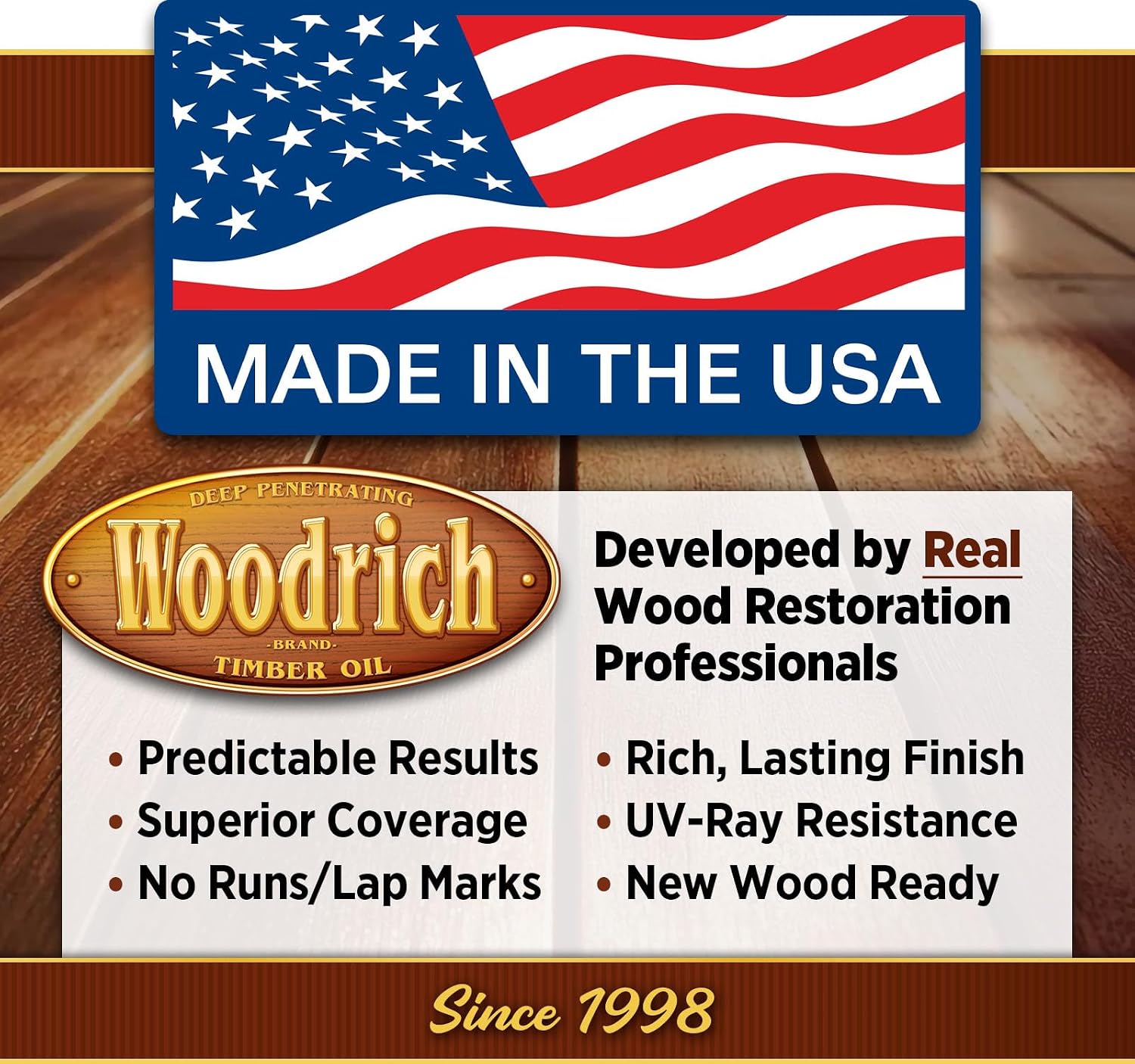 Timber Oil Deep Penetrating Stain for Wood Decks, Fences, Siding, and Log Cabins - 1 Gallon, Western Cedar (Covers 150 sq. ft.)