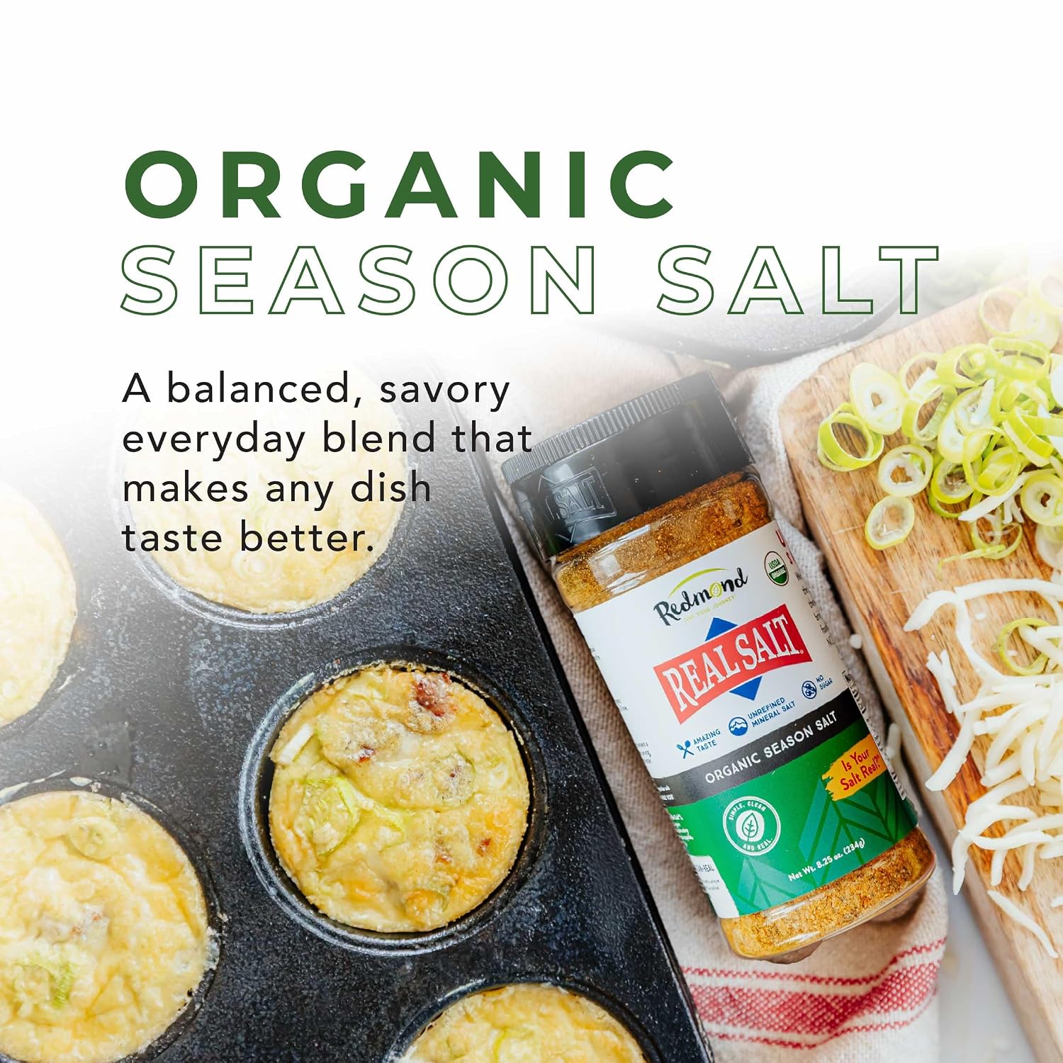 Redmond - Real Salt Seasoning, Natural Unrefined Gluten Free 8.25 Ounce