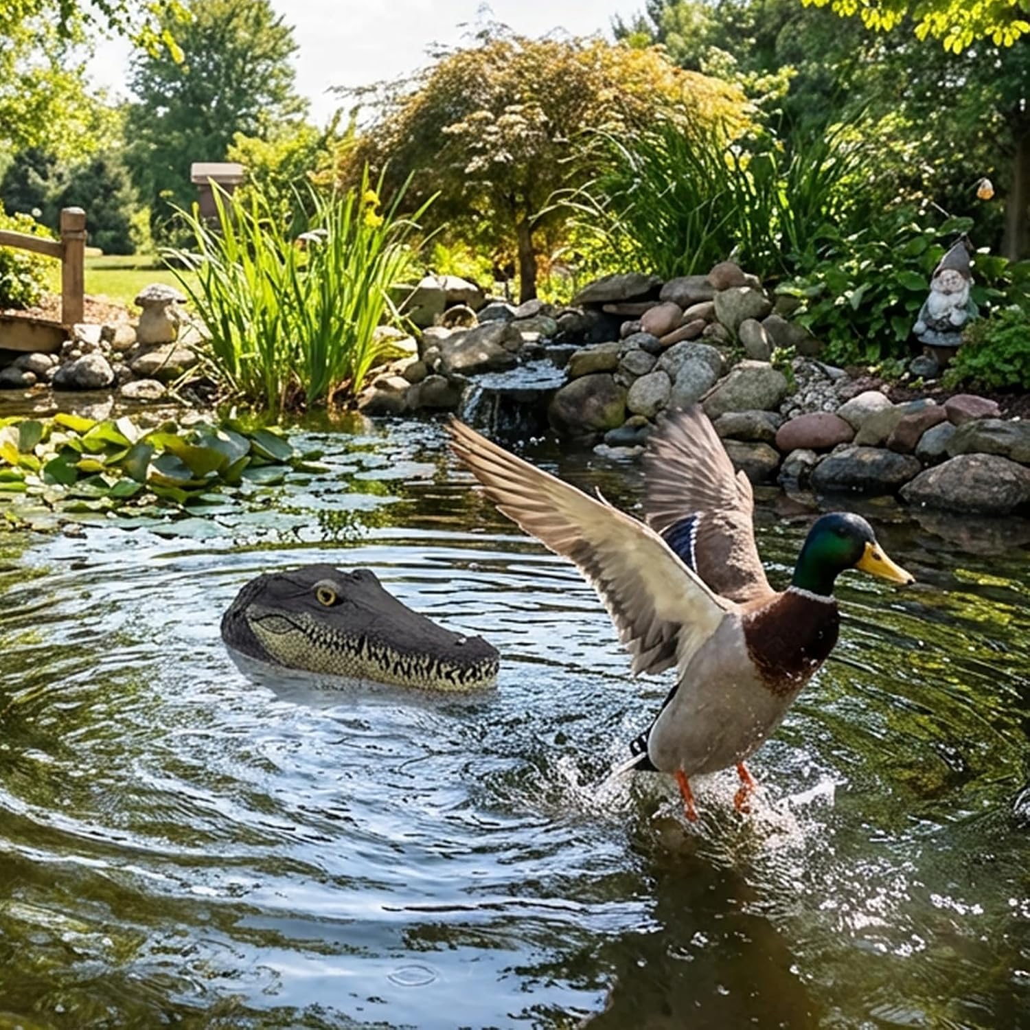 Pond Floating Alligator Head Decoy, Outdoor Pools Float Fake Gator Head Duck Detterent for Pool, Crocodile Head for Decorations, Swimming Pool