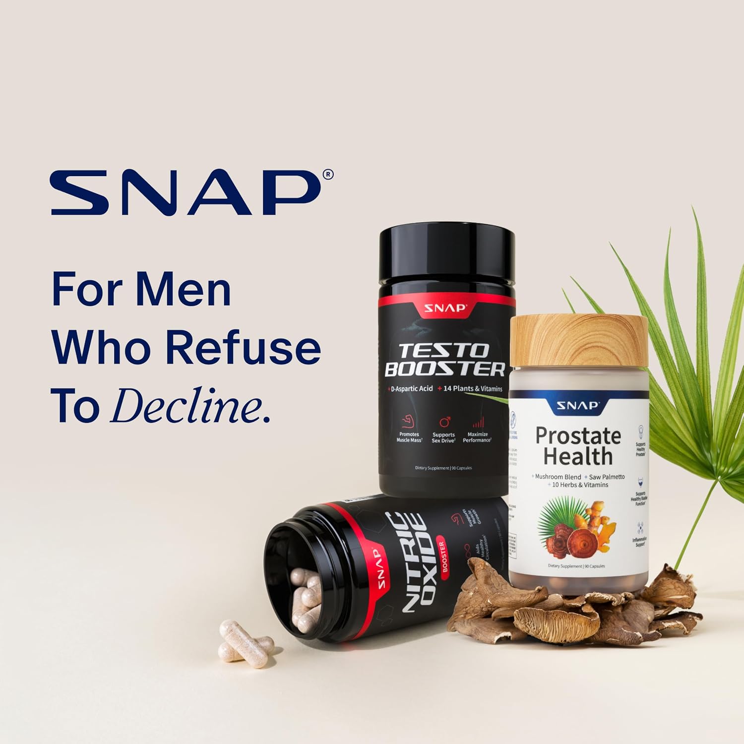 Snap Supplements Nitric Oxide Booster for Men & Women, 60 Vegan Capsules