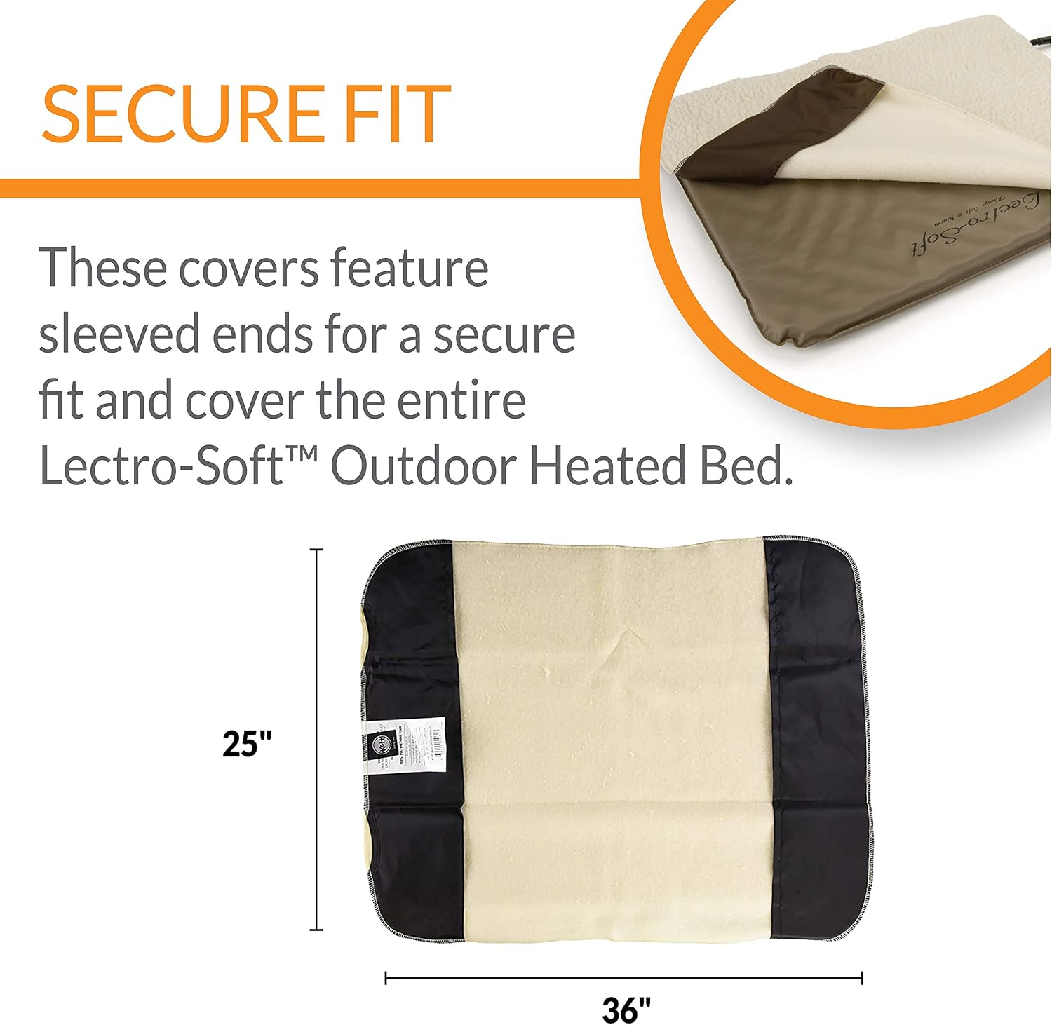 K&H Heated Pad Cover, Lectro-Soft Small Outdoor Dog Bed Replacement Cover | Fits K&H Lectro-Soft Small Beds (Heated Bed Sold Separately), Machine Washable Fleece Cover, 18x14in