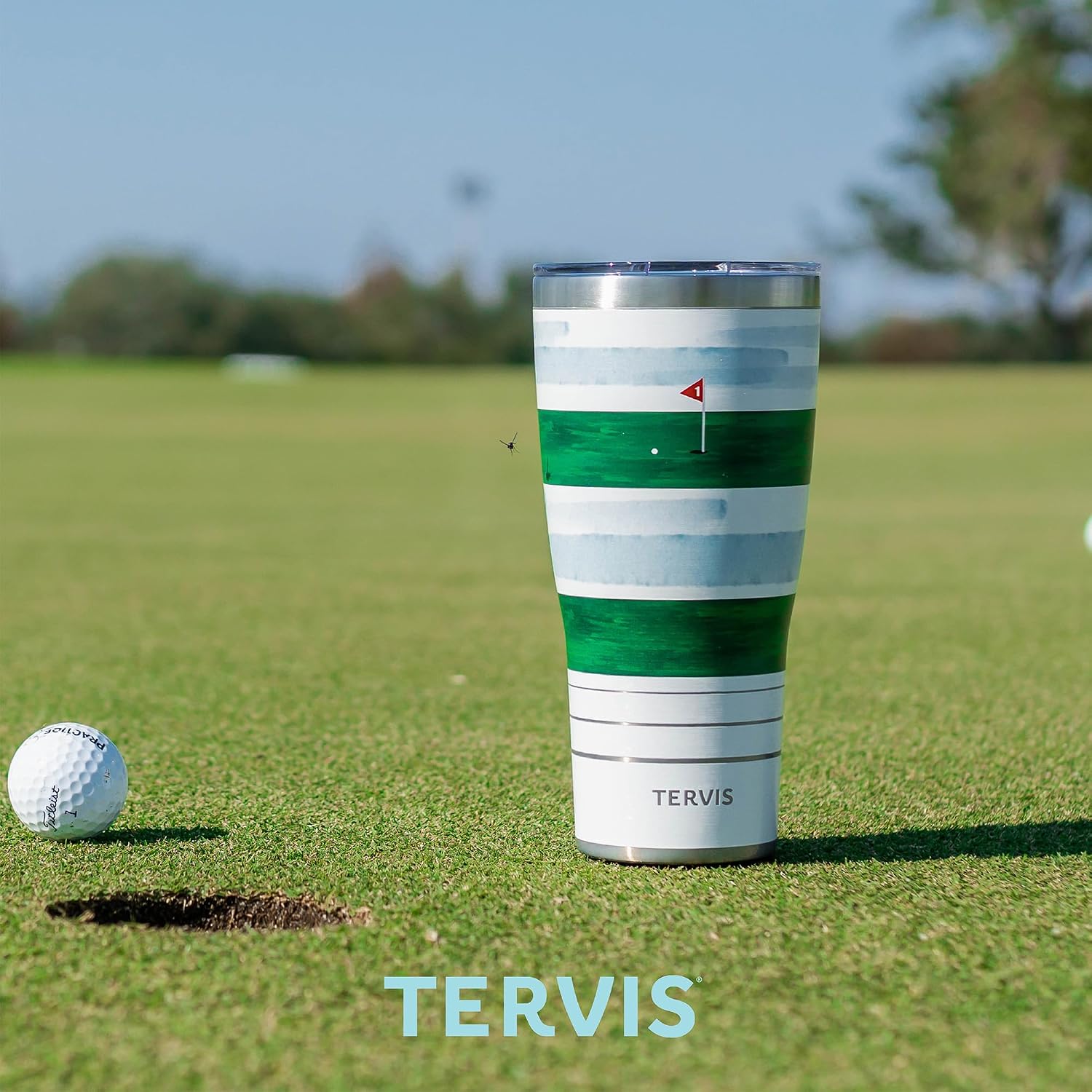 Tervis Sunset in Paradise Made in USA Double Walled Insulated Tumbler Travel Cup Keeps Drinks Cold & Hot, 24oz, Classic