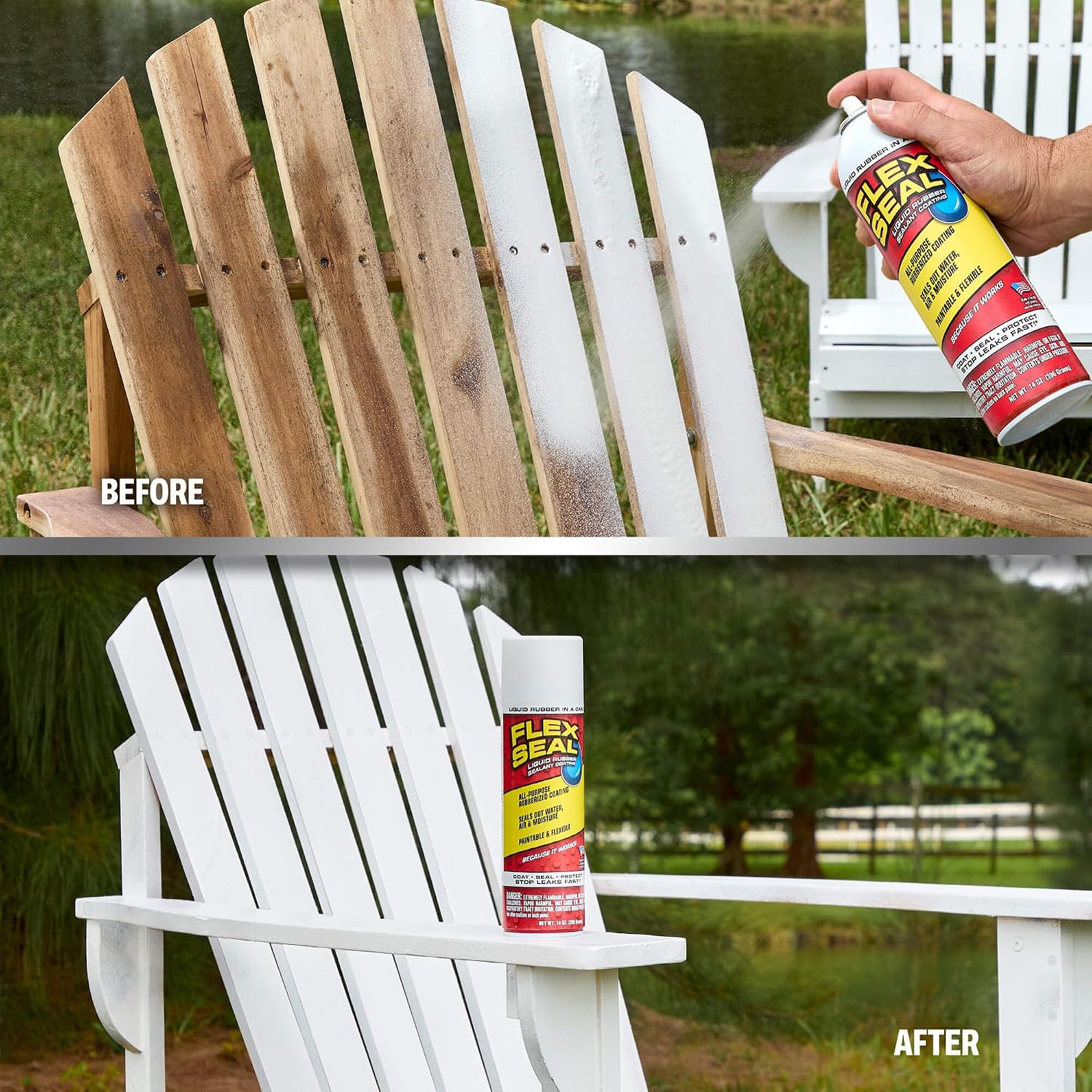 Flex Seal, 14 oz, 2-Pack, Black, Stop Leaks Instantly, Waterproof Rubber Spray On Sealant Coating, Perfect for Gutters, Wood, RV, Campers, Roof Repair, Skylights, Windows, and More
