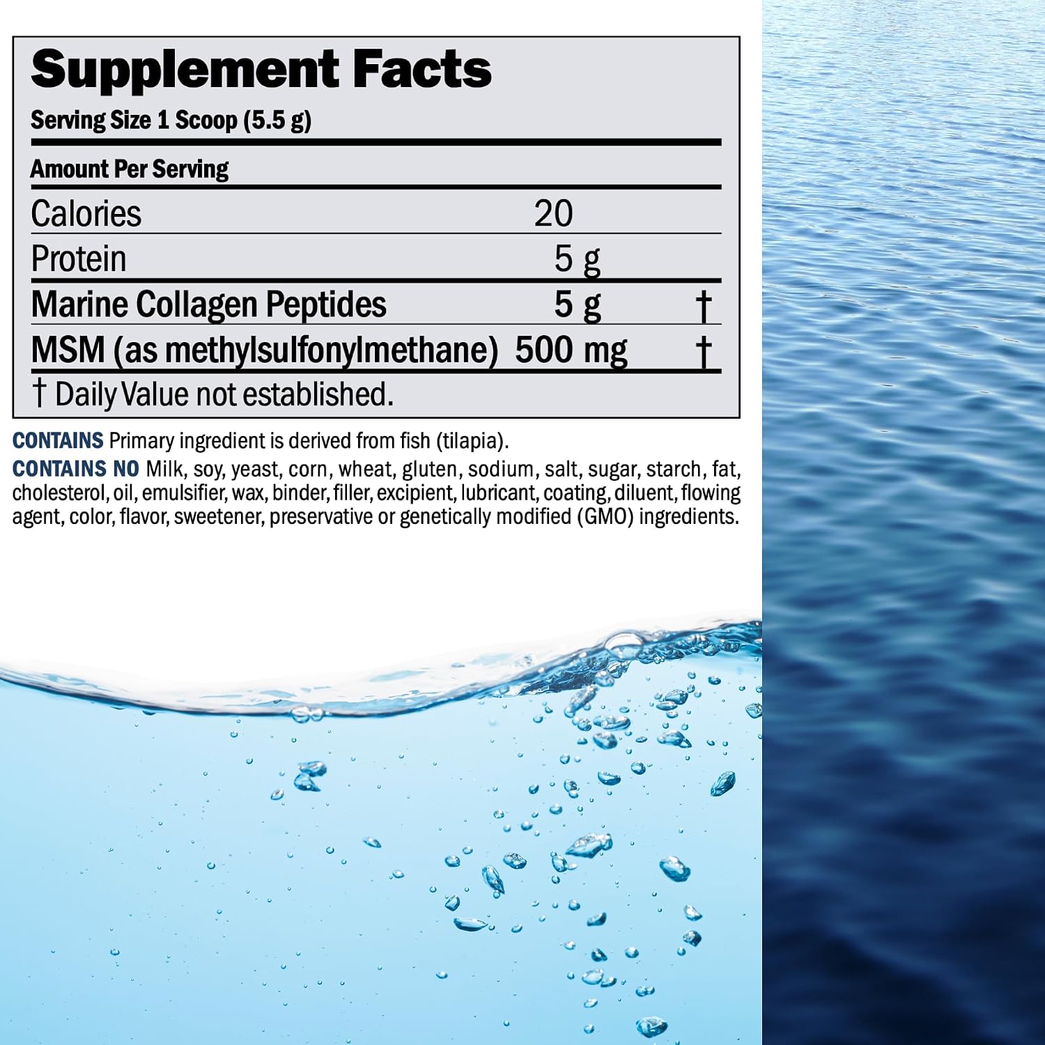 Andrew Lessman ProCaps Marine Collagen with MSM Powder 30 Servings | Marine Collagen with MSM supports healthy skin, joints, bones, hair and nails in a pure, unflavored, super-soluble powder.