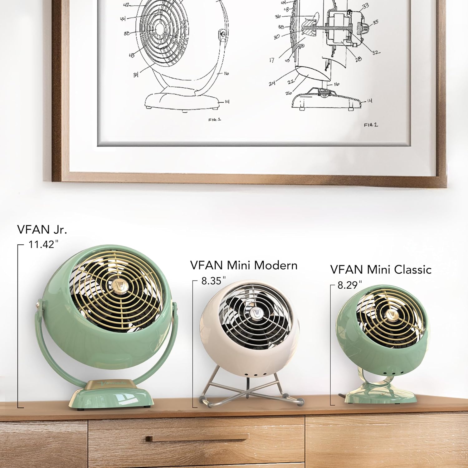 Vornado VFAN™ Mini Modern Personal Desk Fan with 2-Speed Control, Adjustable Tilt, Quiet Metal Air Circulator for Office, Bedroom, Dorm