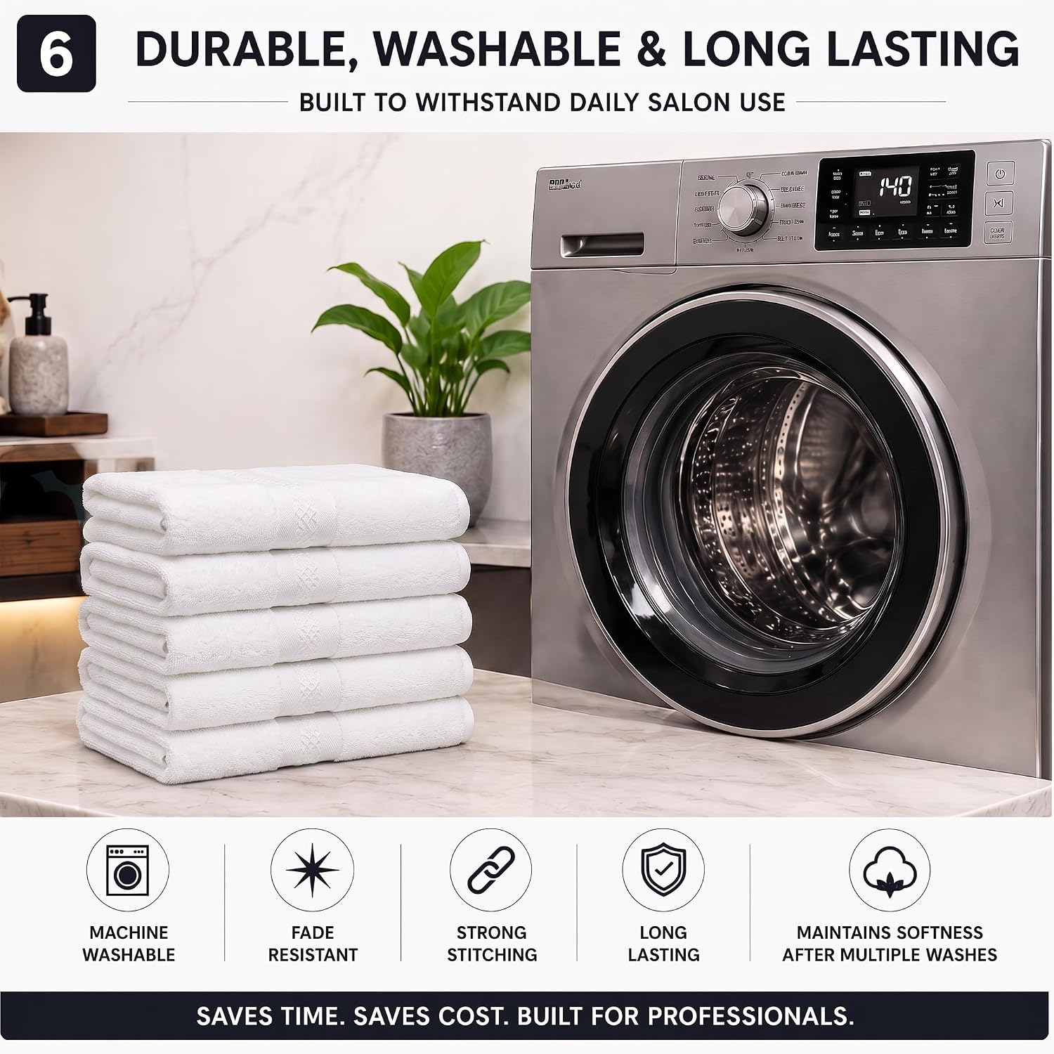 DAN RIVER 100% Cotton Salon Towels Set – 16x26 inches, Pack of 24, Highly Absorbent and Quick-Dry Towels for Hand, Salon, Spa, Beauty
