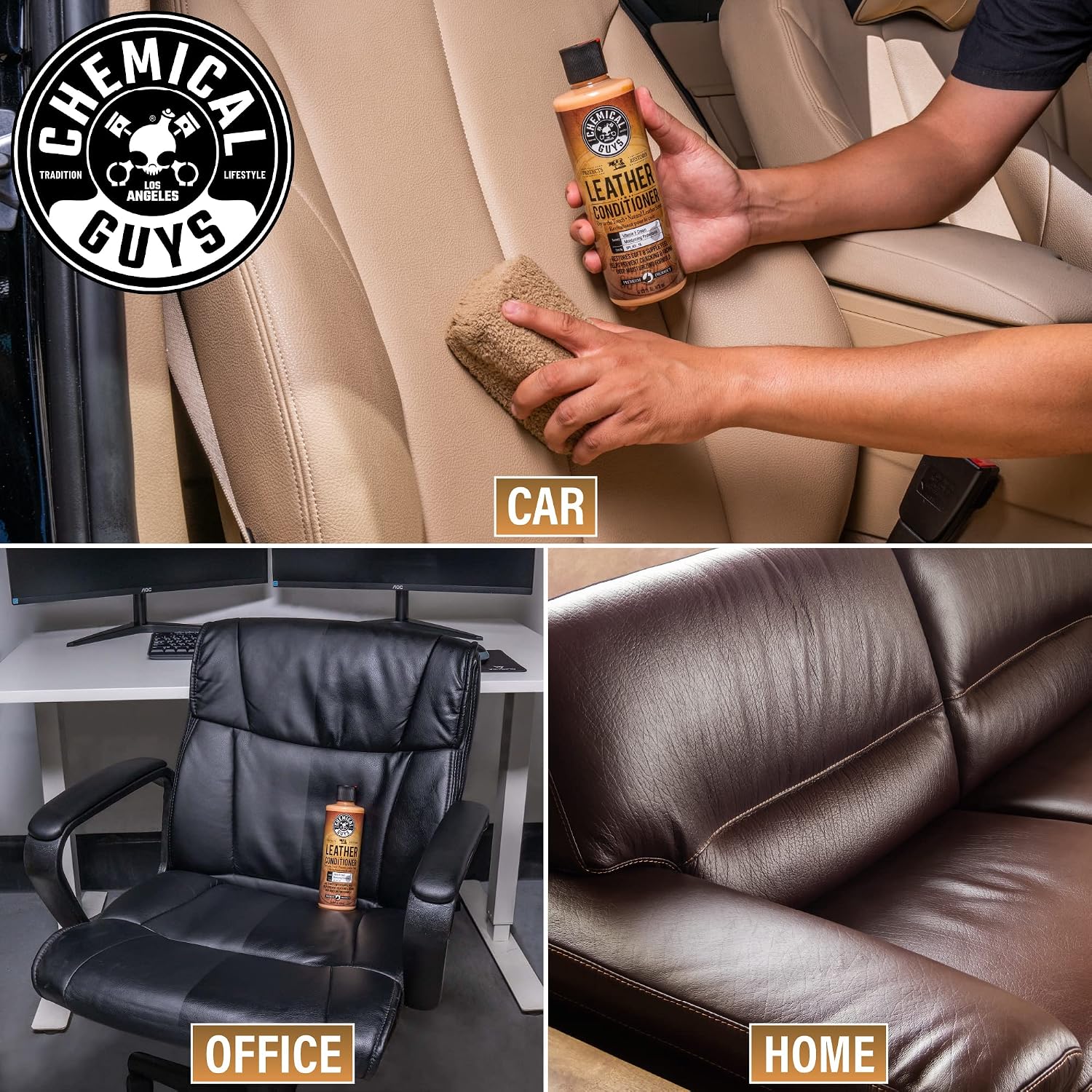 Chemical Guys, Vintage Series Leather Conditioner for Car Interiors, 16 oz | Nourishes and conditions natural, synthetic and faux leather seats, keeping them soft, supple and protected
