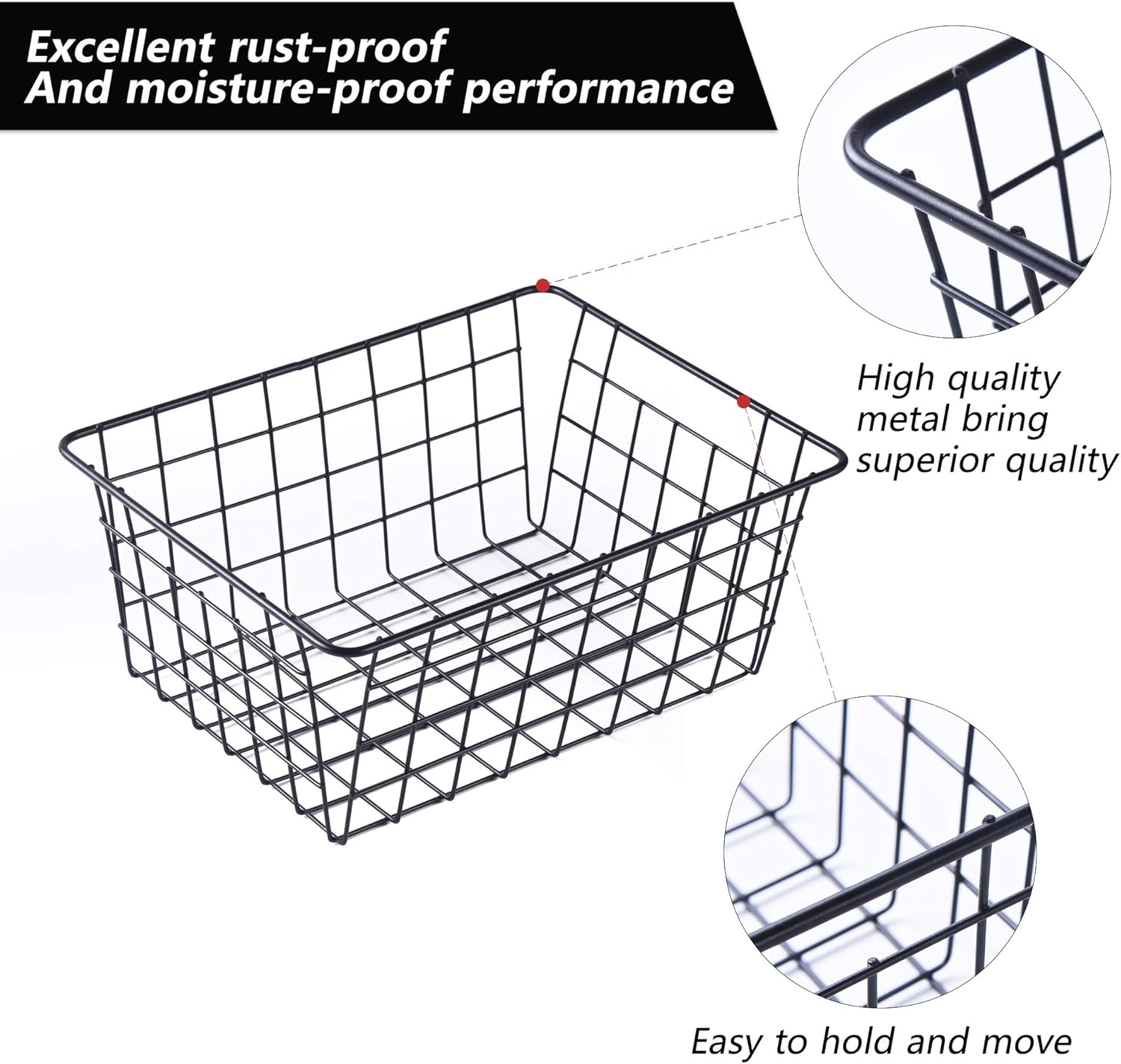 Wire Baskets for Organizing 4 Pack Pantry Baskets For Storage 11x8.7x4.7in