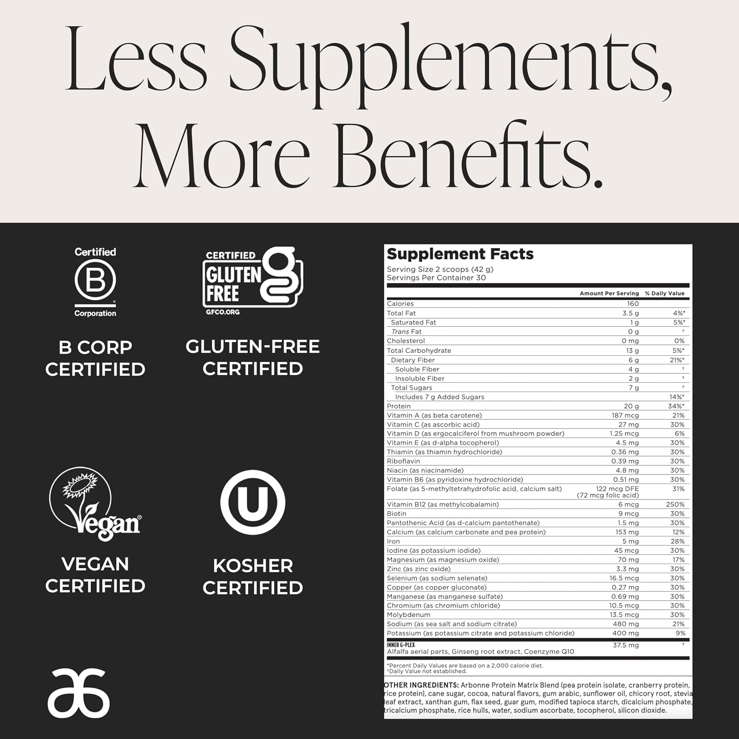 Arbonne Feelfit Pea Protein Shake - Daily Supplement Powder, Vegan Protein for Support of Overall Health, Energy and Well-Being, Vanilla