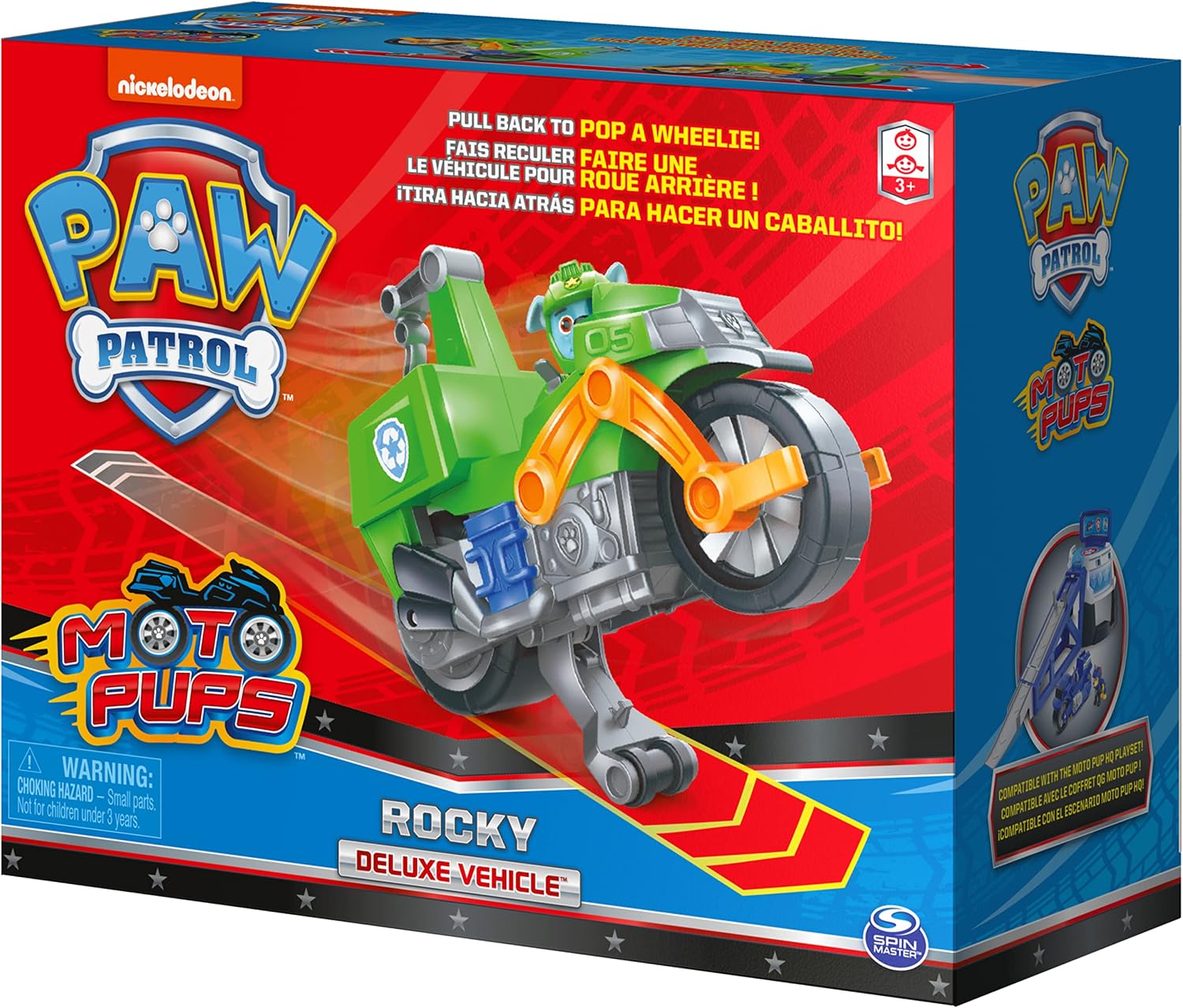 PAW Patrol, Moto Pups Wildcat’s Deluxe Pull Back Motorcycle Vehicle with Wheelie Feature and Toy Figure