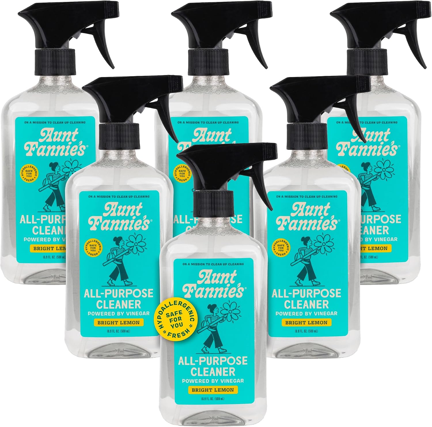 Aunt Fannie's All Purpose Vinegar Cleaner Spray, Lavender, Pack of 1 | Cuts Grease & Grime, No Harsh Residue, Safe for Kitchens Bathrooms Windows Counters & Sealed Areas, Kid and Pet Safe