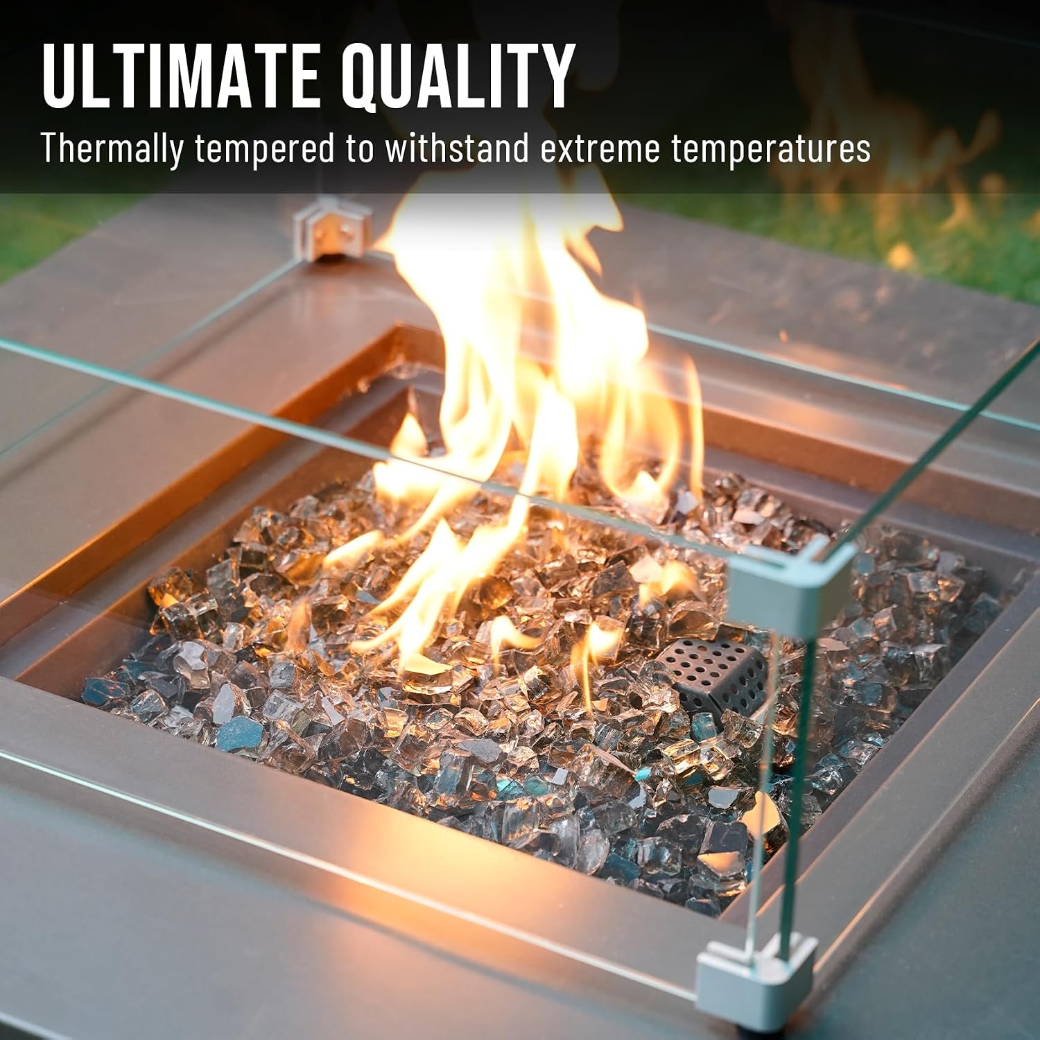 Skyflame 1/4" Pacific Blue Regular Fire Glass for Fire Pit Fireplace