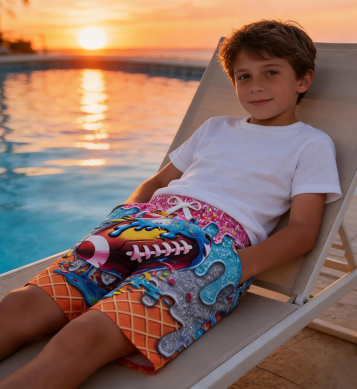 BFUSTYLE Boys Swim Trunks Mesh Lining Kids Bathing Suit 5-14 Years Shorts