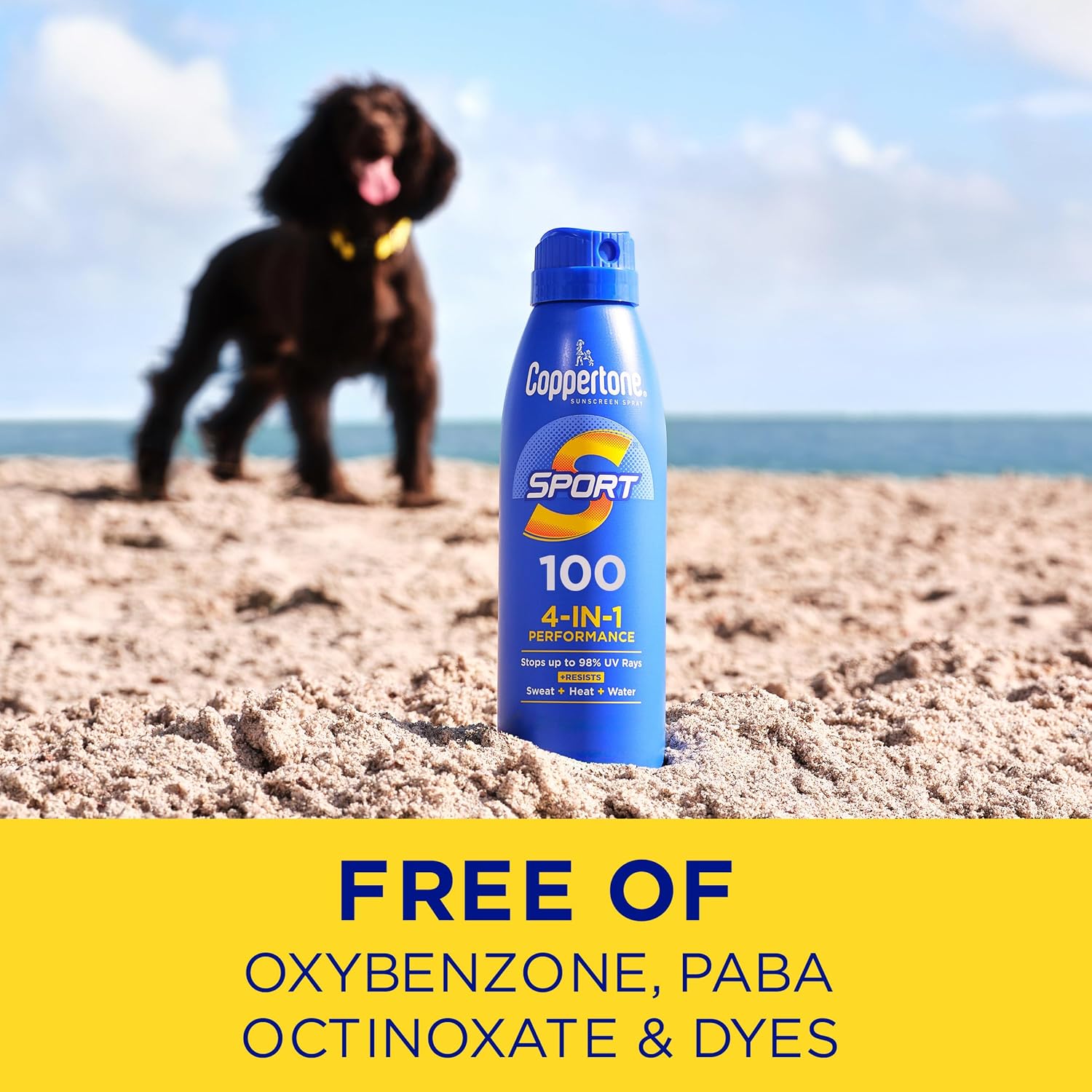 Coppertone SPORT Sunscreen Spray SPF 30, Value Pack, 2 x 5.5 FL OZ | Spray Sunscreen Broad Spectrum SPF 30, Sweat, Heat and Water Resistant, PABA, Oxybenzone, Octinoxate, Paraben and Dye Free