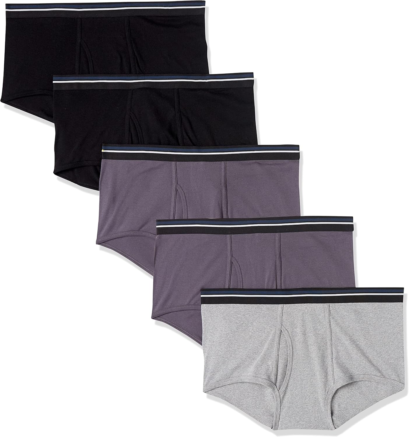 Amazon Essentials Men's Breathable Ribbed Knit Briefs with Elasticized Waistband, Multipacks