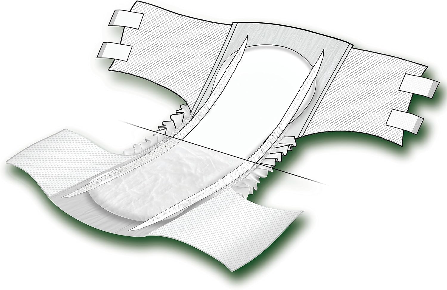 FitRight Adult Incontinence Briefs with Tabs, Extended Wear, Medium, 27" to 43", 15 Count