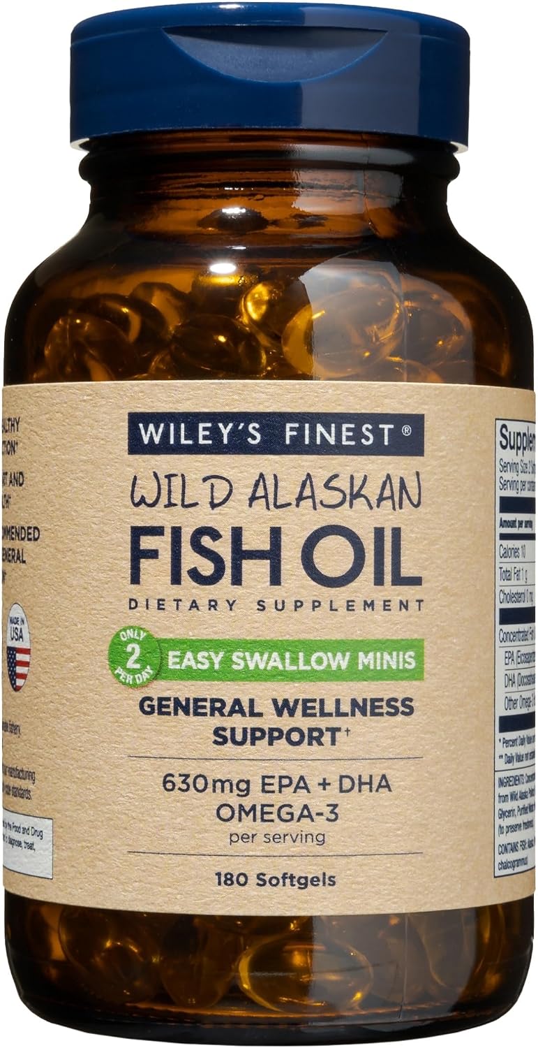 Wiley's Finest Wild Alaskan Easy Swallow Minis, 120 Count (Pack of 1)