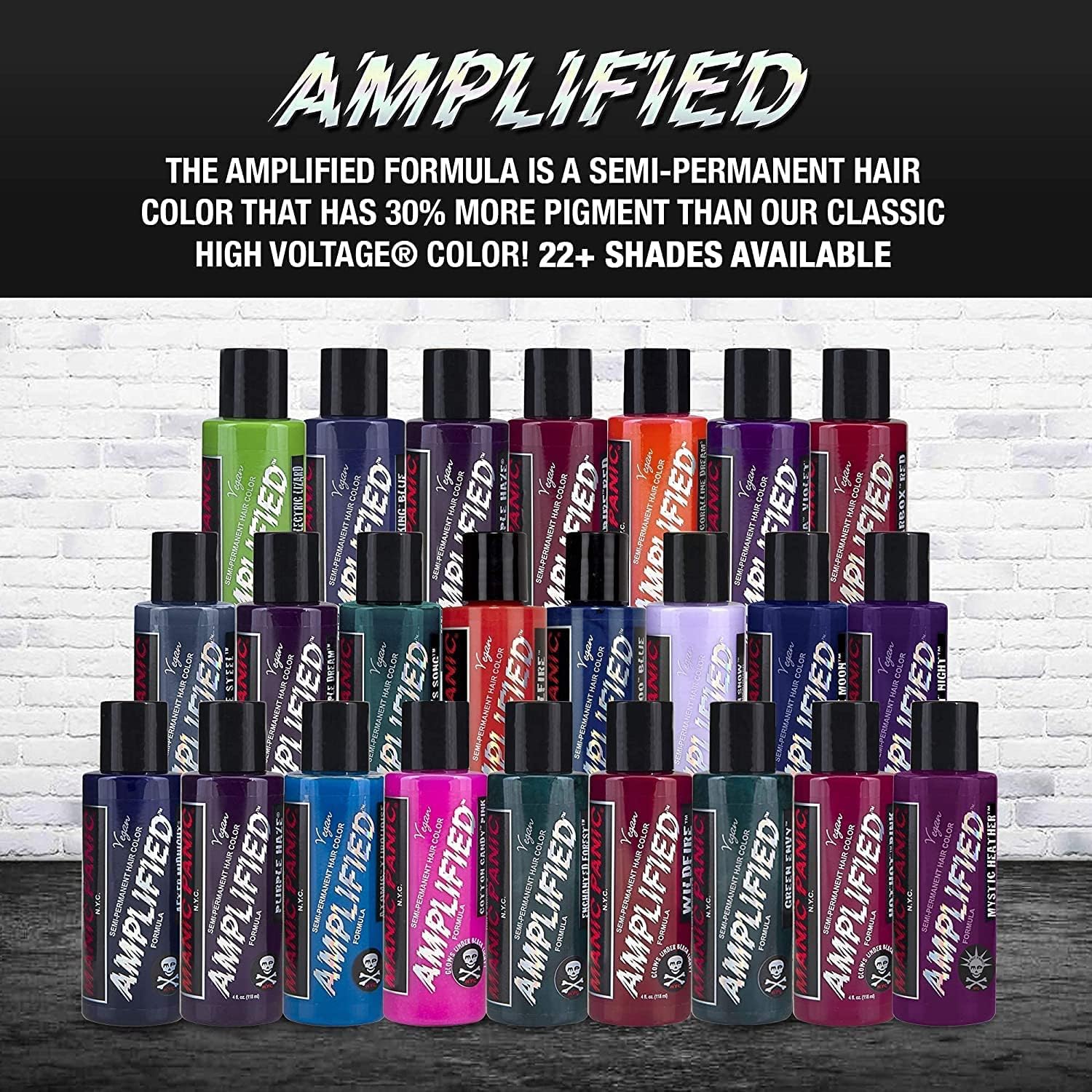 MANIC PANIC Cotton Candy Pink Hair Color - Amplified - Semi Permanent Hair Dye - Bright Pink Cool Toned Color - Glows in Blacklight - Vegan, PPD & Ammonia-Free - For Coloring Hair on Women & Men