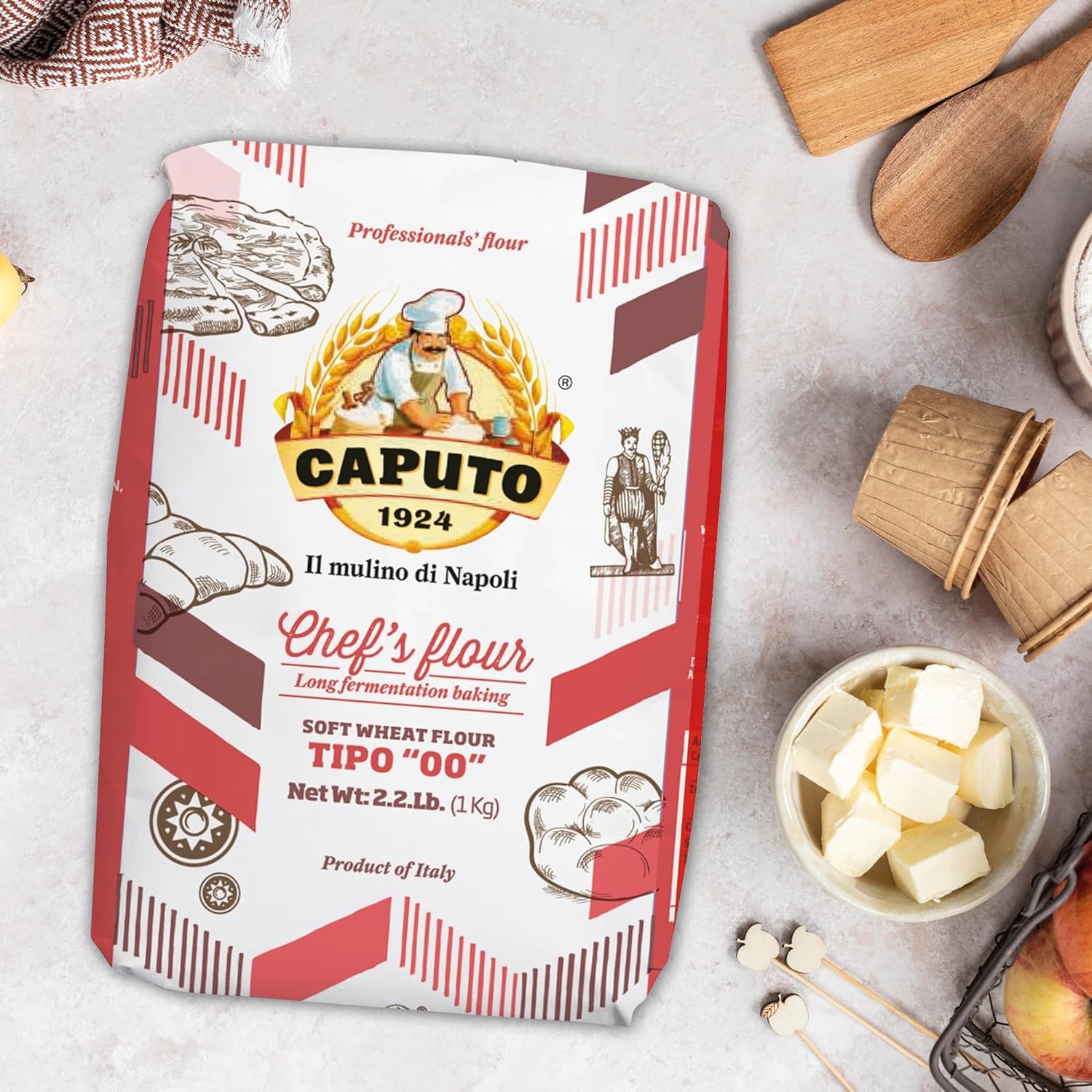 Antimo Caputo "00" Chefs Flour 1 Kilo, 2.2 Pound (Pack of 4)