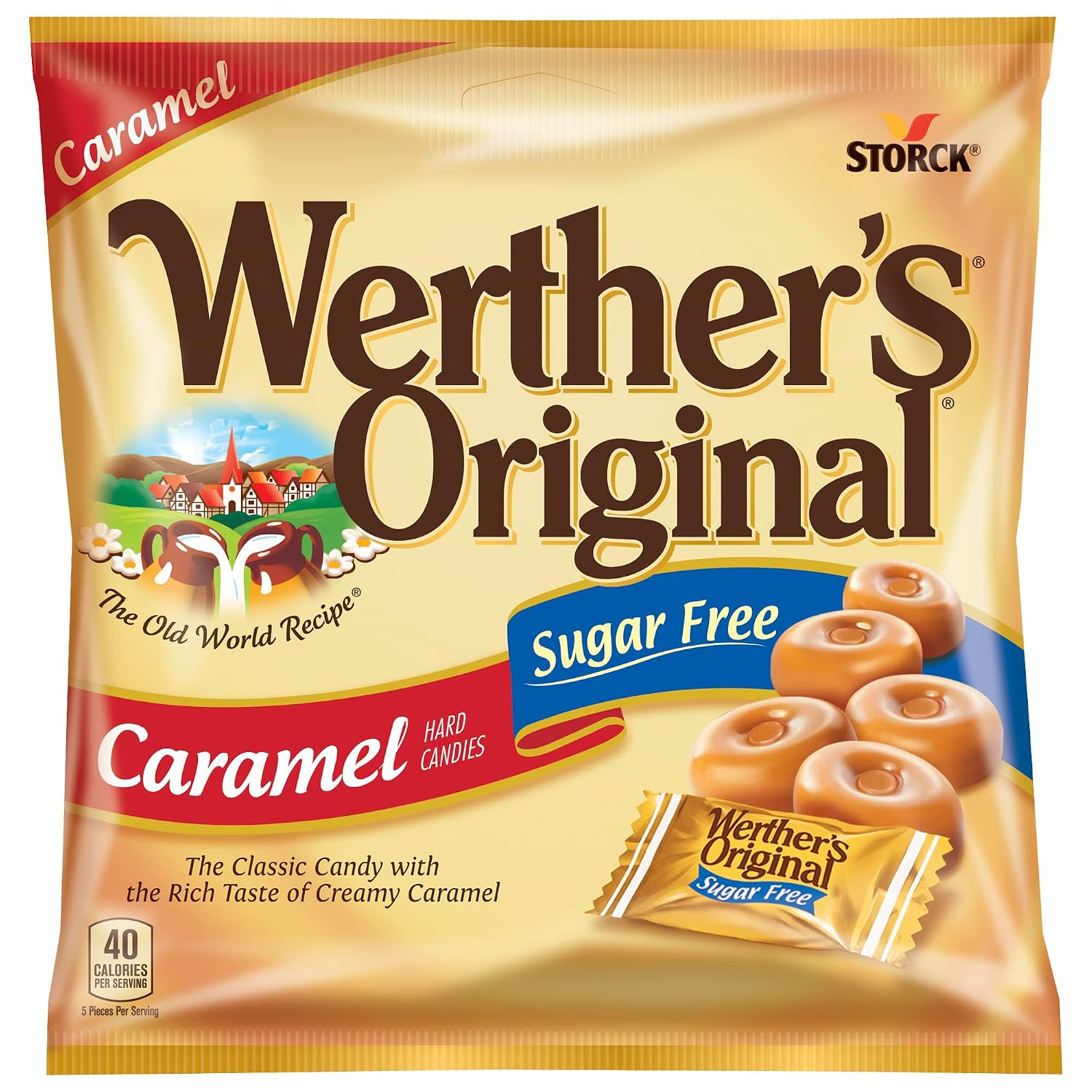 Werther's Original Caramel Coffee Hard Candy - Individually Wrapped Hard Candies for Halloween, Parties, or Snacks - 2.65 oz Bags (Pack of 3)
