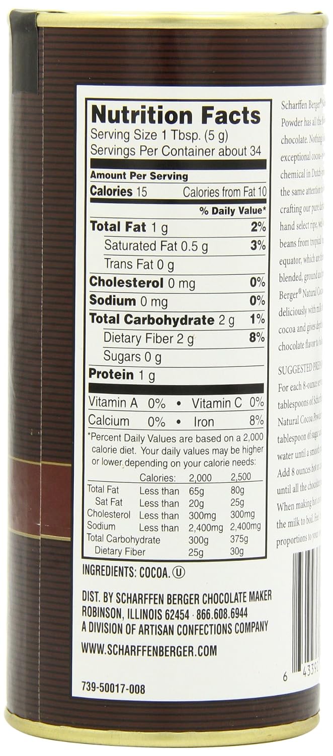 Scharffen Berger Natural Unsweetened Cocoa Powder, 6-Ounce Canisters (Pack of 2)