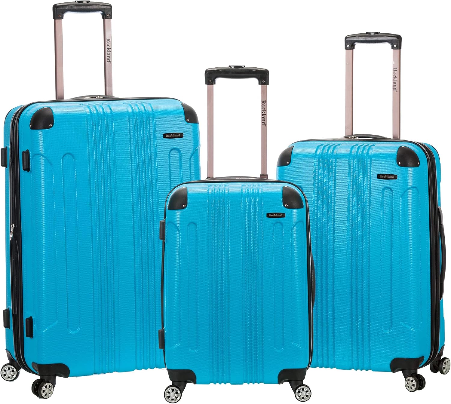 Rockland London Hardside Spinner Wheel Luggage, White, 3-Piece Set (20/24/28)