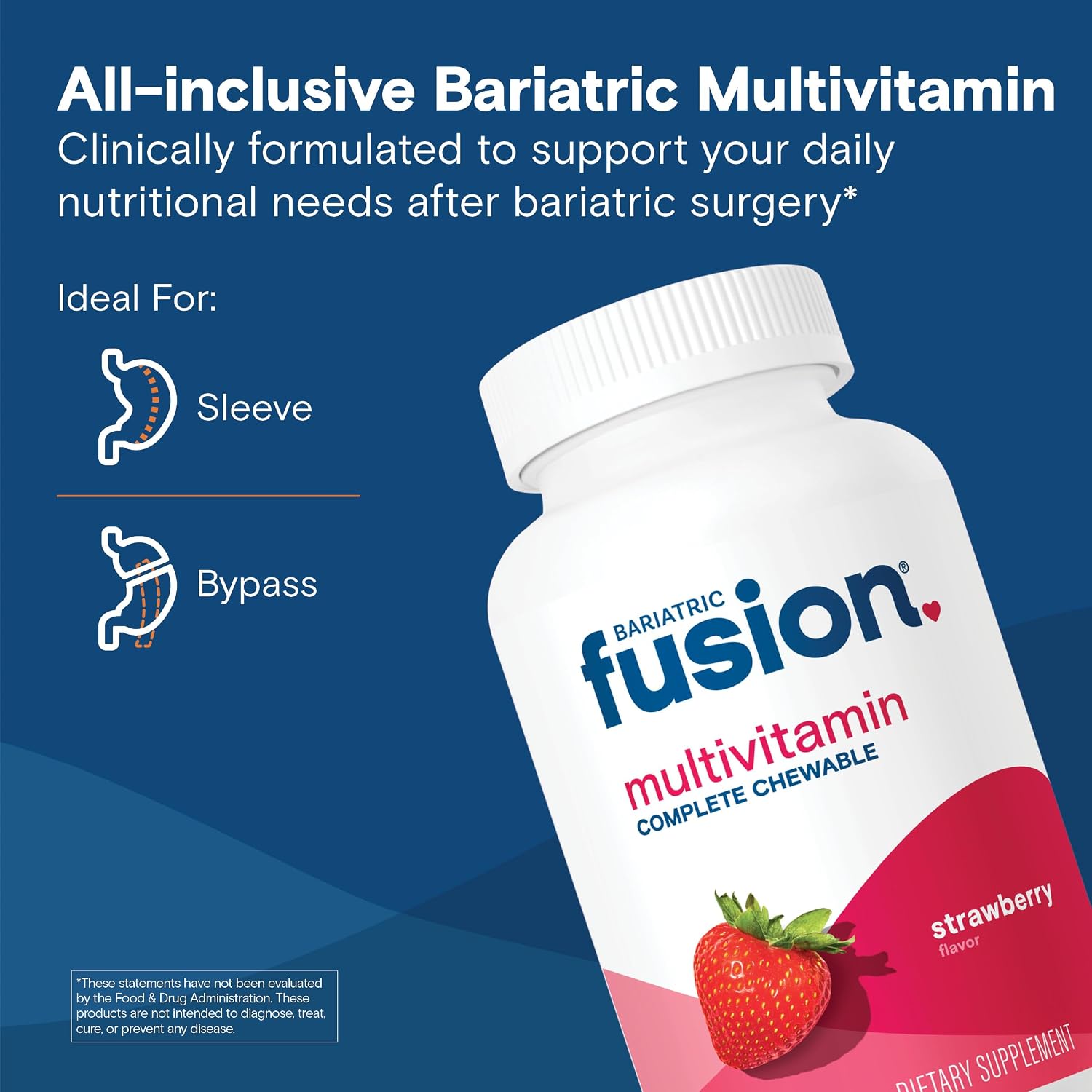 Bariatric Fusion Orange Cream Flavored Complete Chewable Bariatric Multivitamin with Iron for Bariatric Surgery Patients Including Gastric Bypass and Sleeve Gastrectomy - 120 Tablets