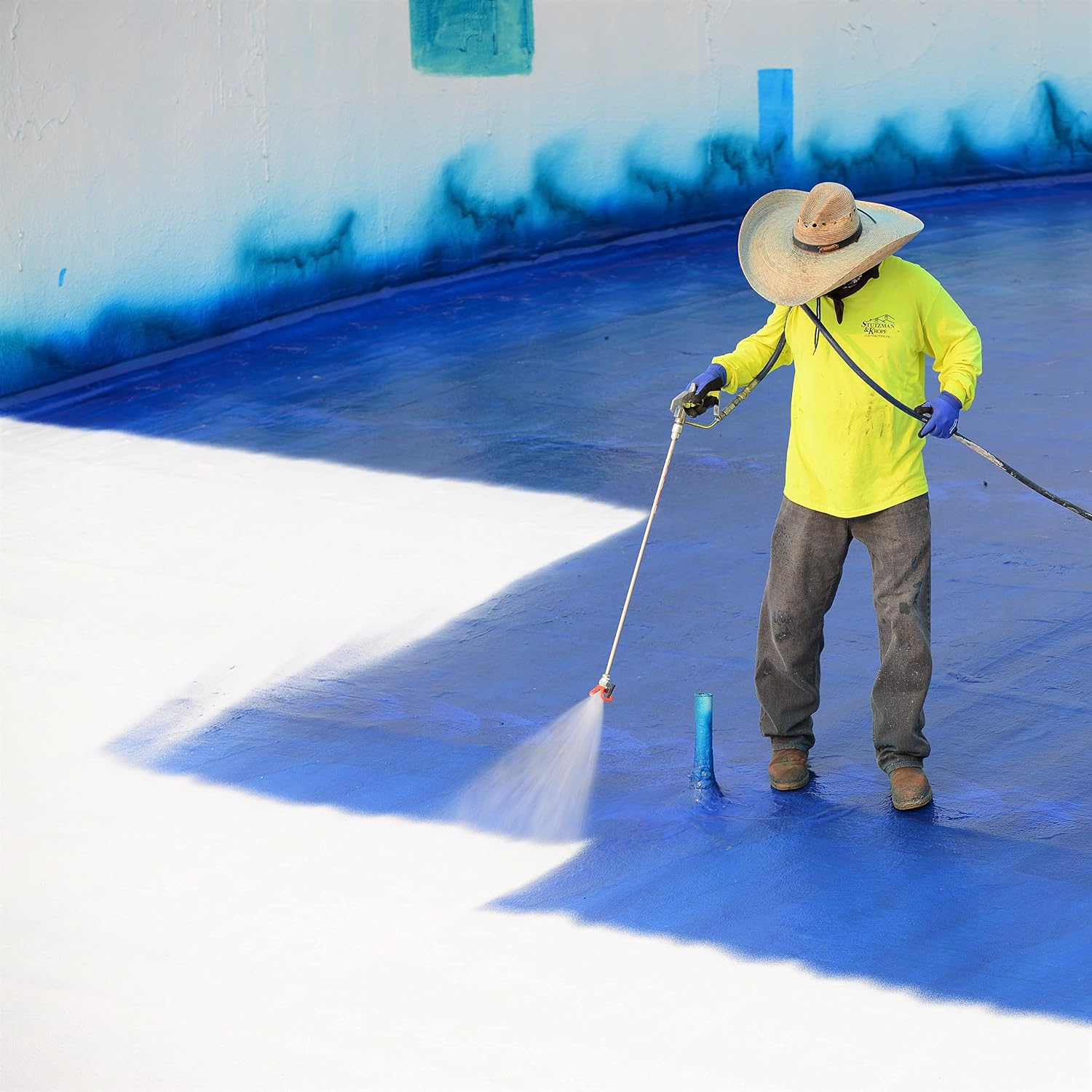 Ames Maximum Stretch - Waterproof Sealant Membrane - Perfect For Roofing, Repairs, Concrete, EPDM & Wood - Liquid Rubber Sealer - Up To 650% Elastic - Made in USA, White, 4.6 Gallon (Pack of 1)