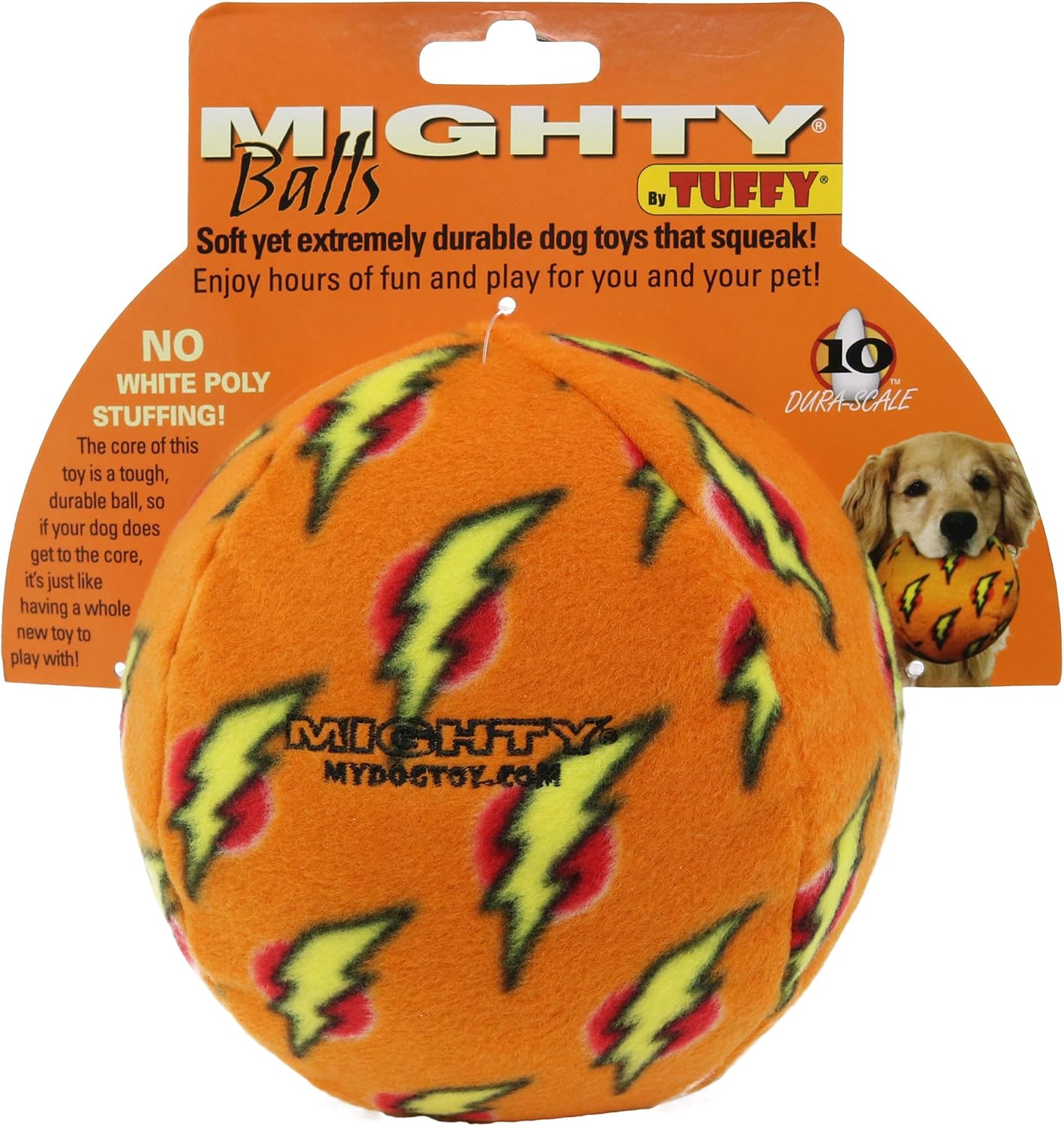 MIGHTY Tuffy 2 Pack Medium Ball Dog Toy: Ultra Durable Plush Toy with Multiple Layers & Reinforced Seams, Washable and Floats, Vinyl Ball & Fleece