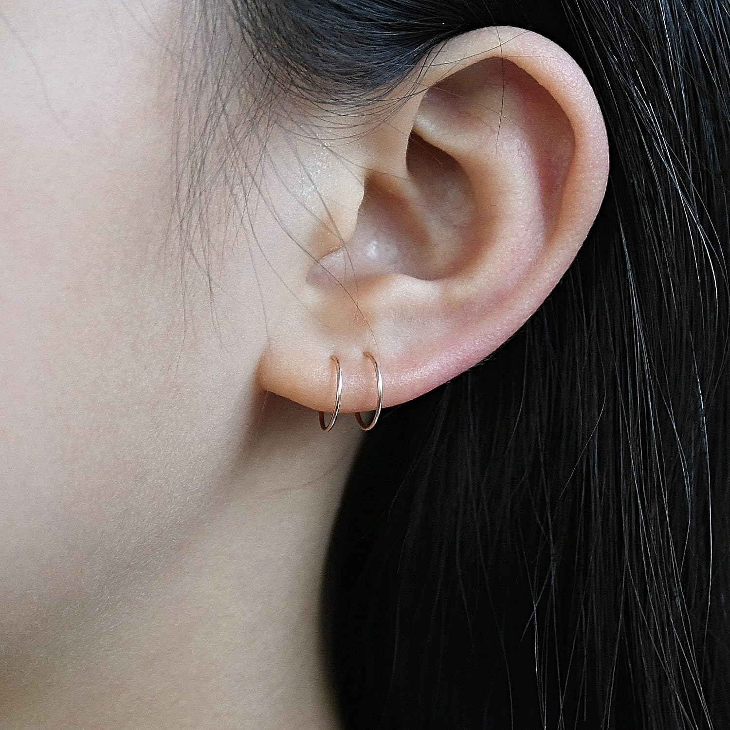Small Gold or Sterling Silver Huggie Hoop Earrings for Women Cartilage Nose Helix Tragus