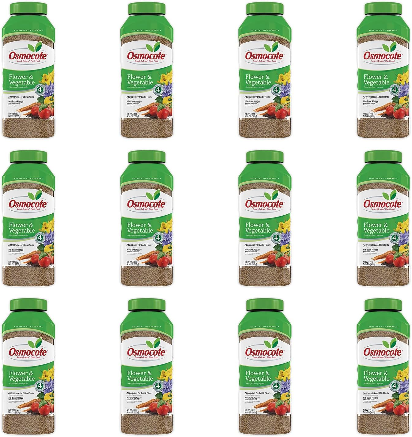 Osmocote Smart-Release Plant Food Flower & Vegetable, Plant Fertilizer, 2 lbs. (12-Pack)