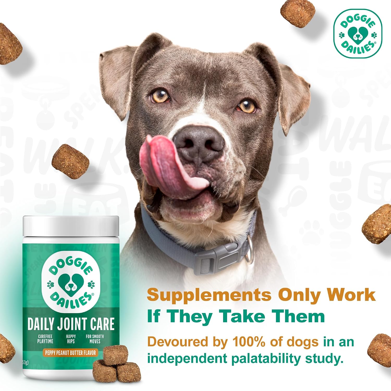 Doggie Dailies Hip & Joint Chews for Dogs, Chicken, All Breeds, 225 Count | Glucosamine & Chondroitin Supplement, Supports Joint Health & Mobility, Soft Chews for Dogs of All Breeds & Sizes