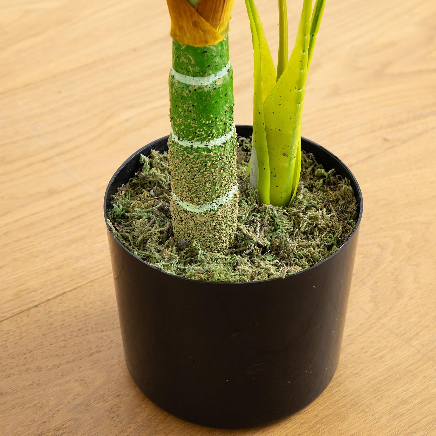 Nearly Natural 4 ft Artificial Golden Cane Palm Tree with Nursery Pot | Double-Stalk, Lush Realistic Foliage, Indoor Faux Palm Plant, Living Room Decor, Perfect Tropical Decoration
