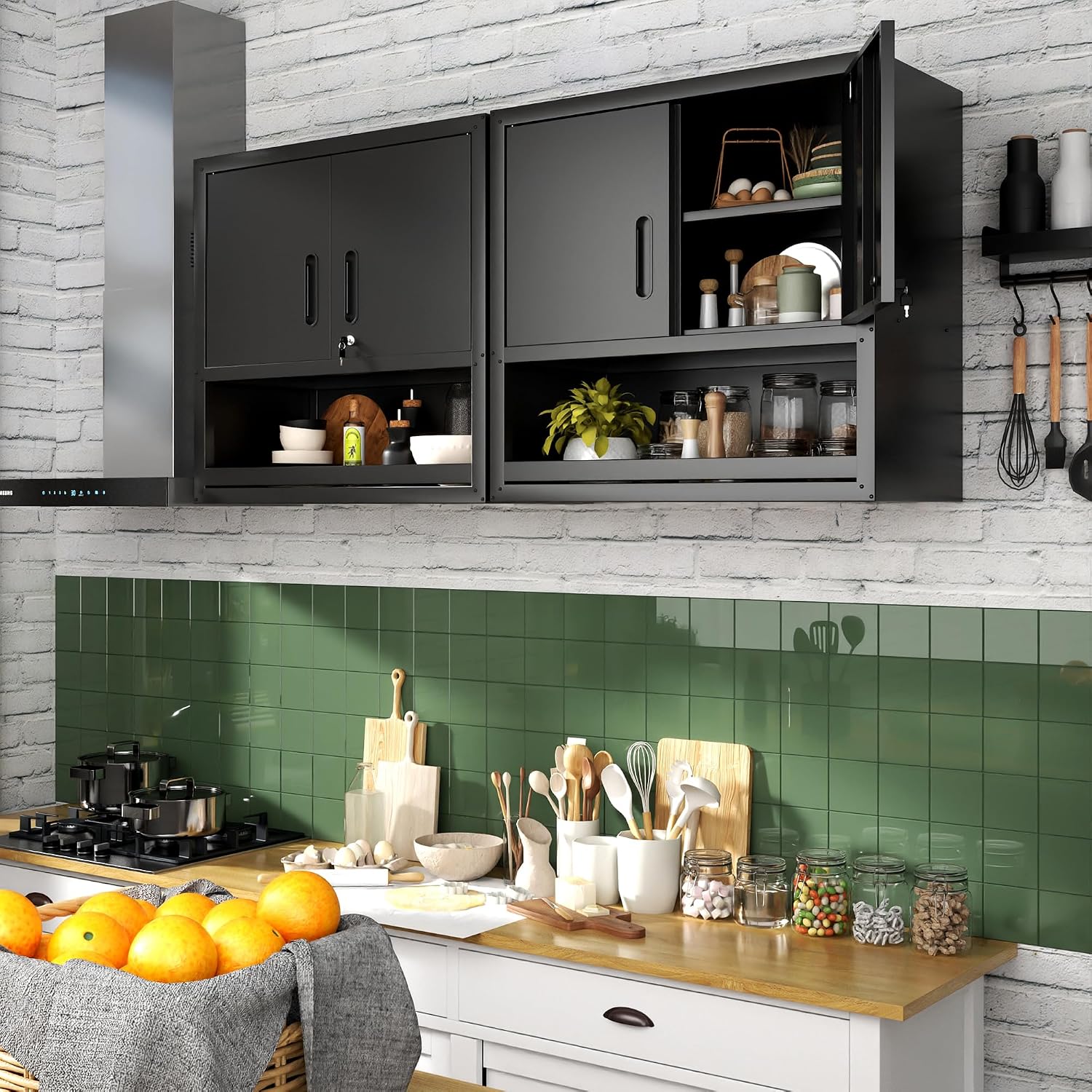 Metal Storage Cabinet for Garage, Tool Cabinet, Utility Cabinet | Wheeled, Rolling Tool Cabinet, 6 Drawers, Top Countertop, Pegboard, Assembly Required, Black