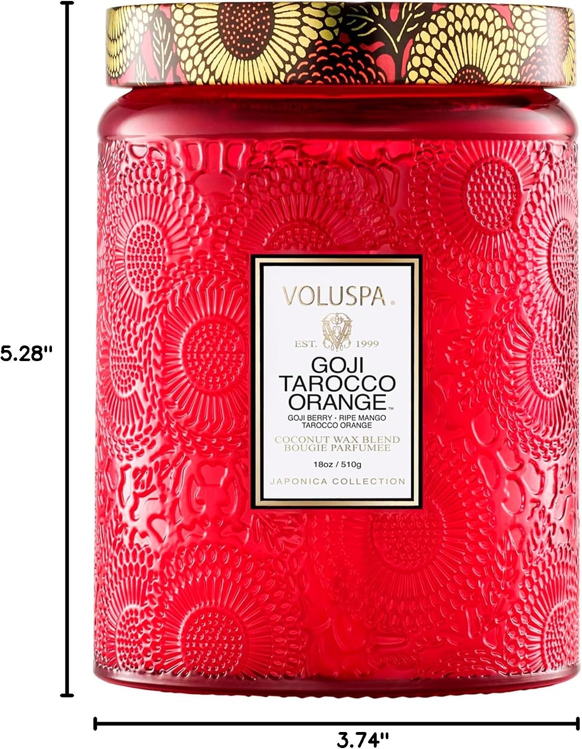 Voluspa French Cade Lavender Large Scented Candle Jar 18 Oz, 100 Hr Burn | Coconut Wax Blend in Decorative Glass, Clean Even Burn, USA Handcrafted Gift for Hosts, Fragrance Lovers & Relaxed Rooms