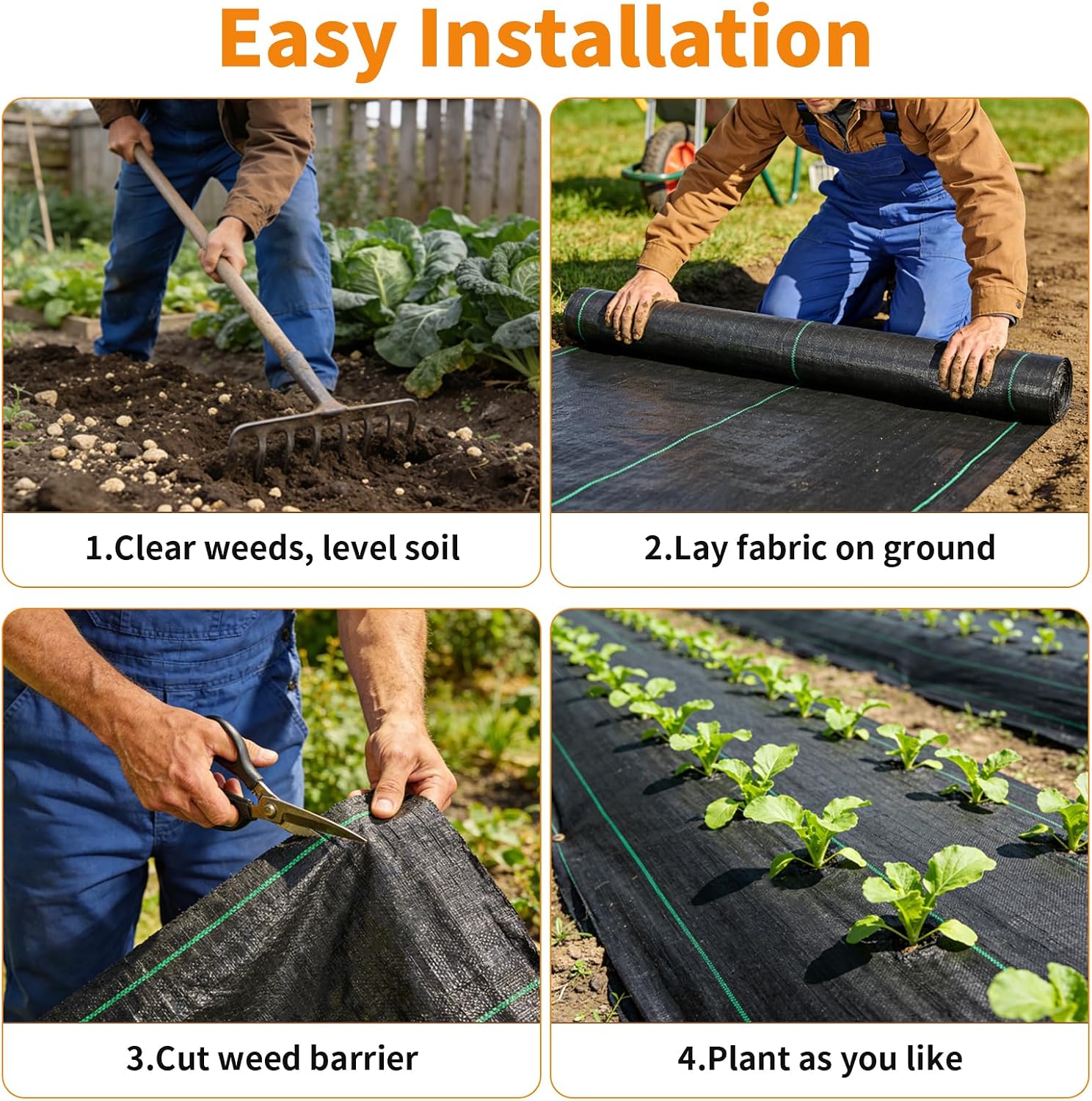 AMAGABELI 3.2oz 4ft x 100ft Weed Barrier Landscape Fabric Premium Garden Cloth Heavy Duty Weed Control Blocker Mat Gardening Ground Cover Durable Woven Geotextile Fabric Driveway Underlayment