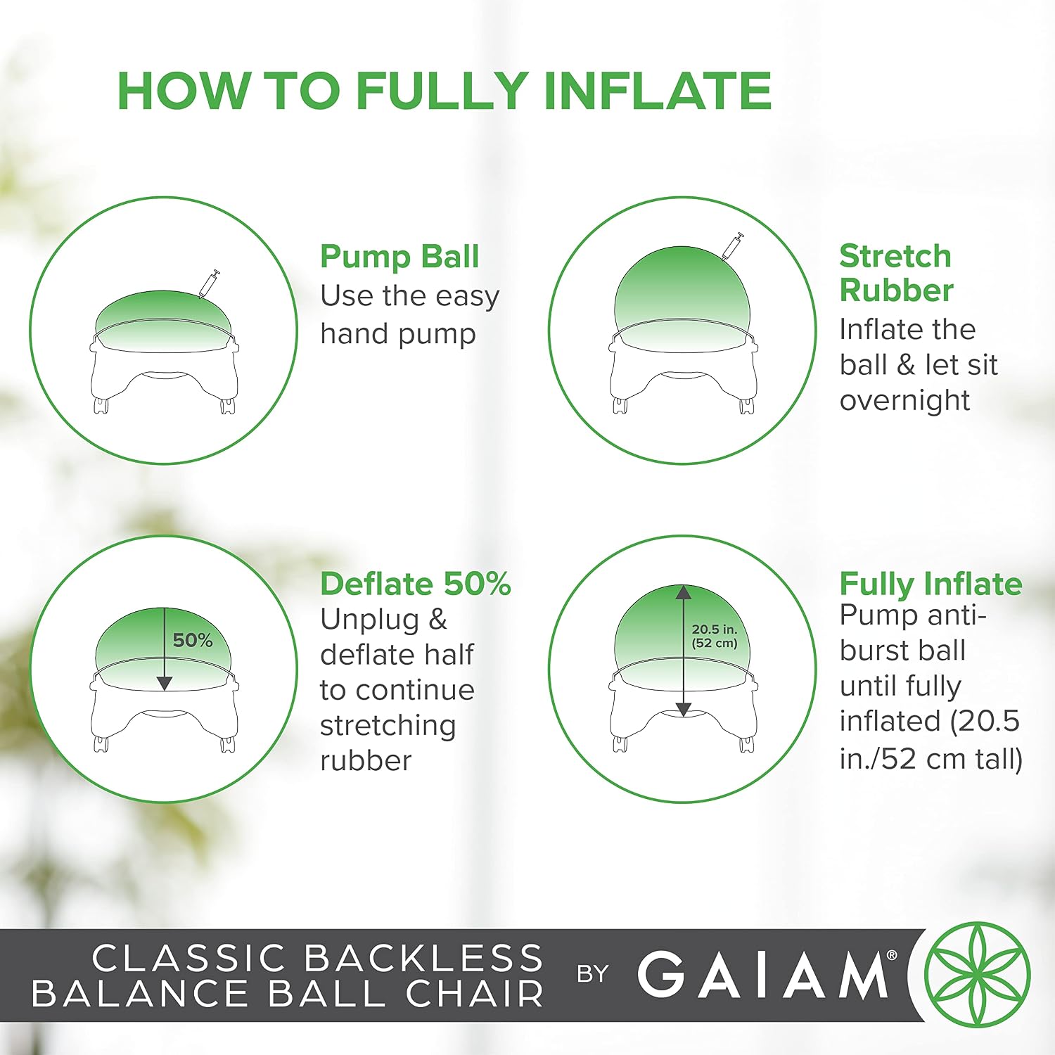Gaiam Ultimate Balance Ball Chair, Swivel Base, Home & Office