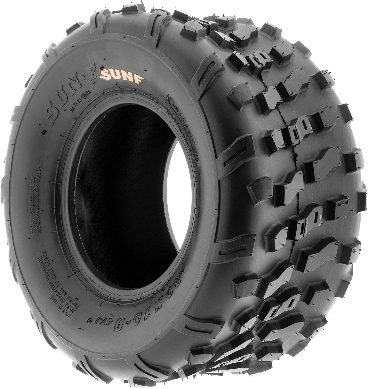 Set of 2 SunF A022 20x10-9 ATV/UTV Off-Road Tires, 6-PR |Knobby Tread