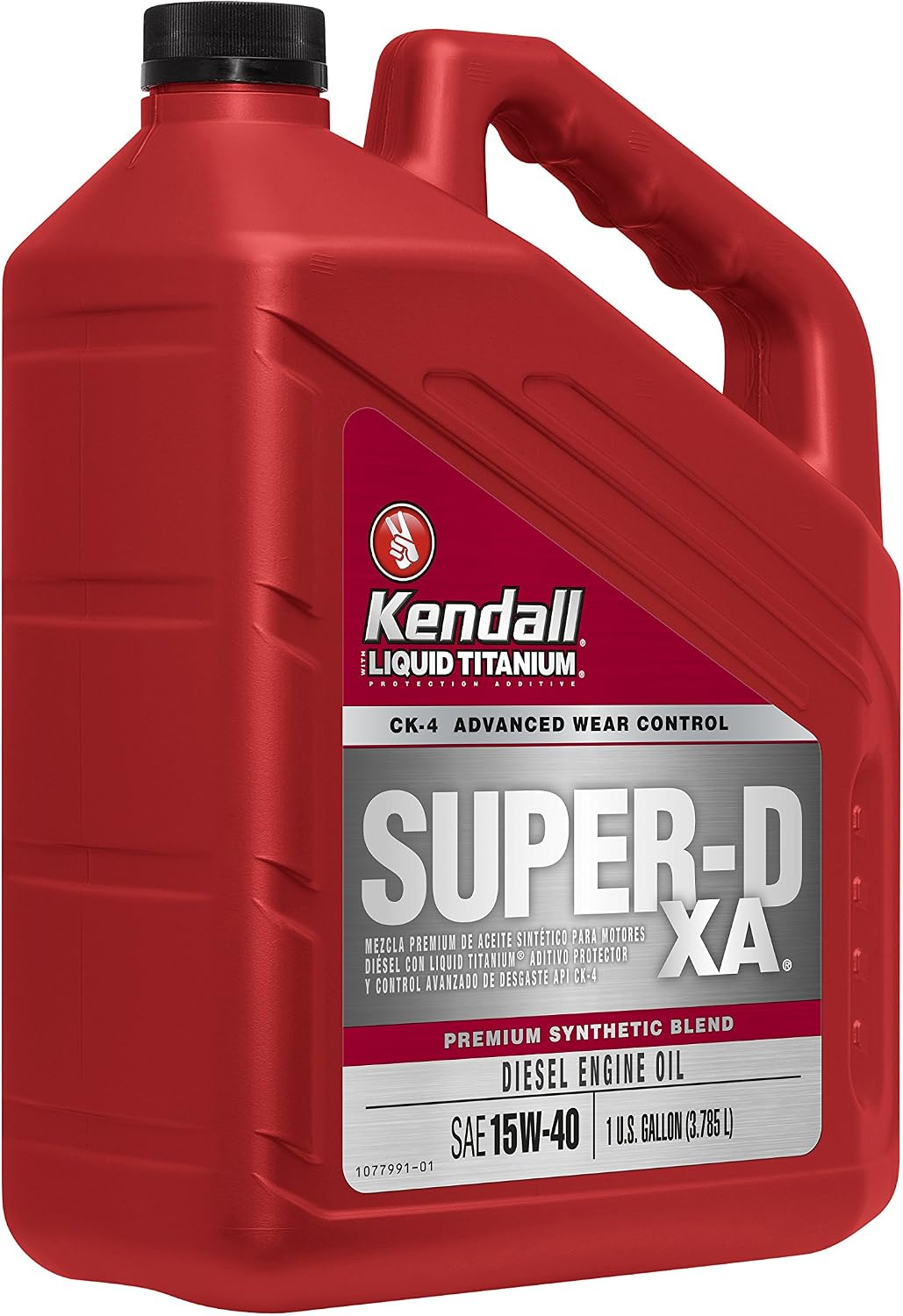 Kendall 1077886 Diesel Engine Oil (Super-D XA Premium Synthetic Blend API CK-4 with Liquid Titanium 15W40-1 Gallon), 128 fl. oz, 1 Pack