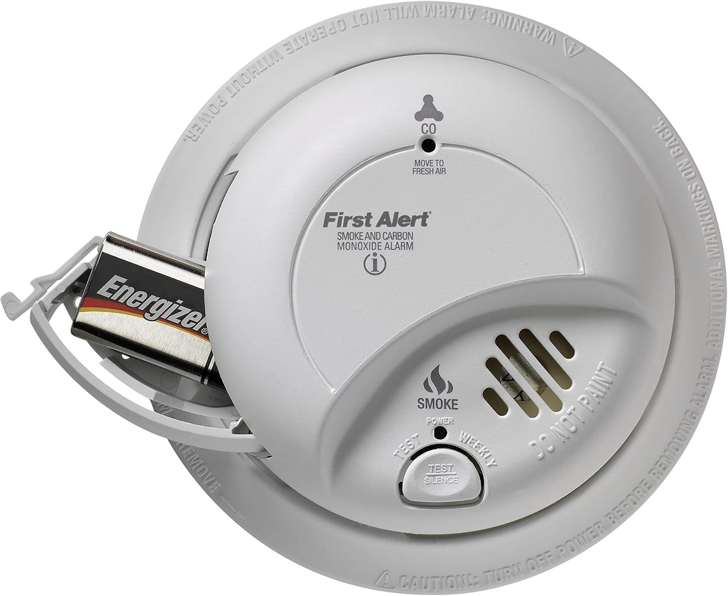 FIRST ALERT BRK SC9120B Hardwired Smoke and Carbon Monoxide (CO) Detector with Battery Backup, 1 Pack, White