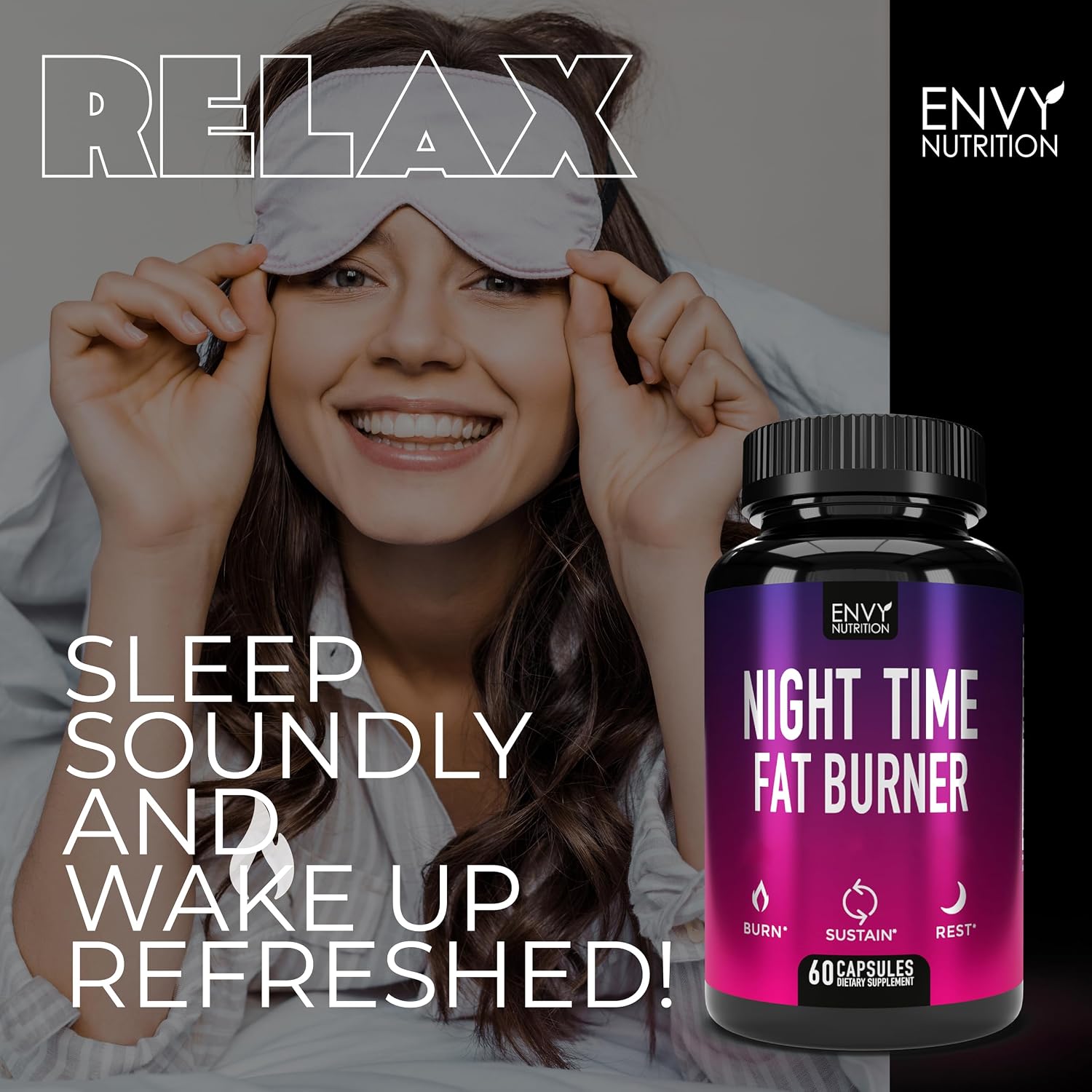 Night Time Fat Burner Supplements with Green Coffee Bean Extract - 60 Capsules