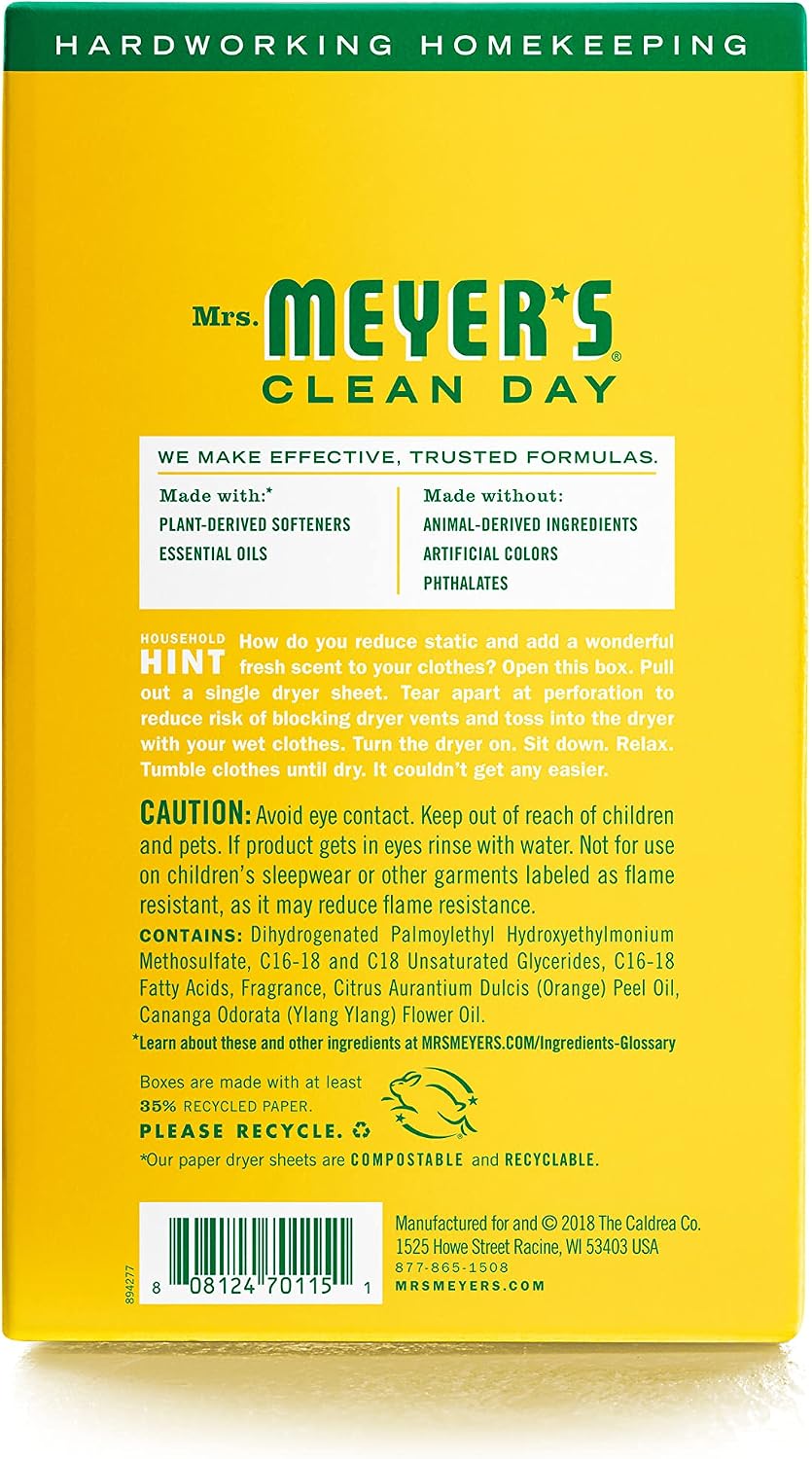 MRS. MEYER'S CLEAN DAY Dryer Sheets, Lavender, 80 ct