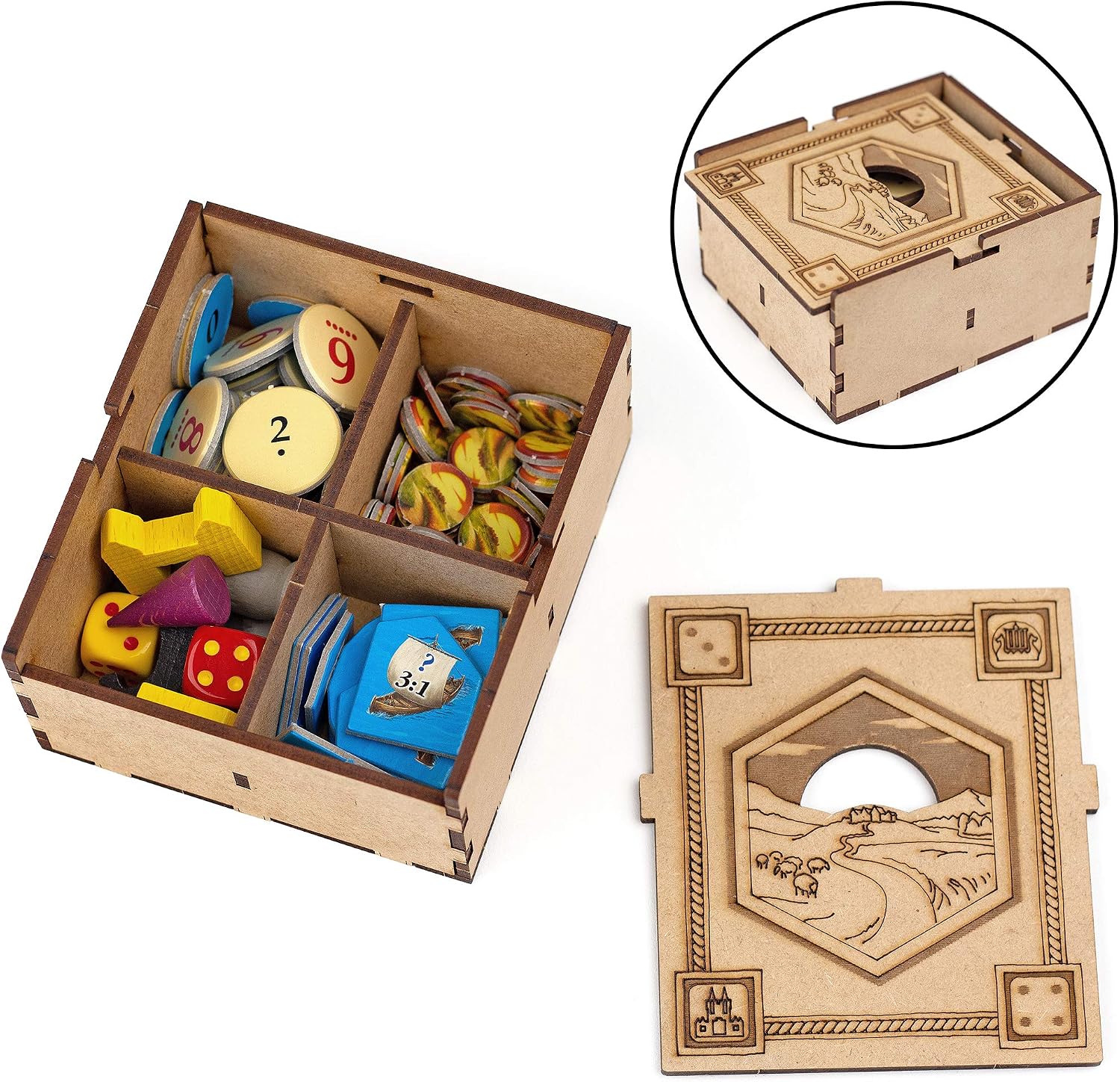 TowerRex Organizer for Catan, Board Game Storage