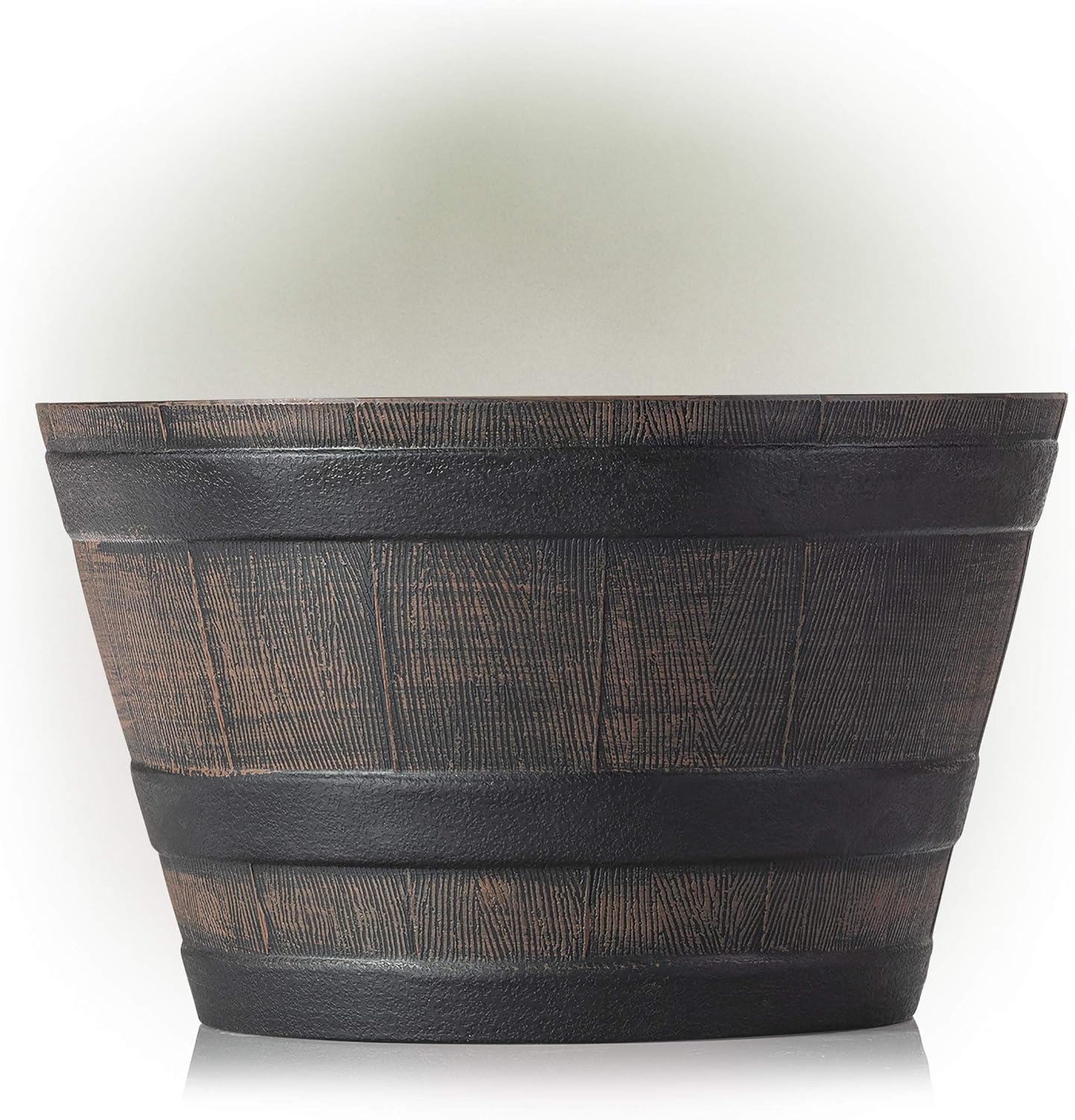 Alpine Corporation 11" Tall Indoor/Outdoor Barrel Shaped Planter