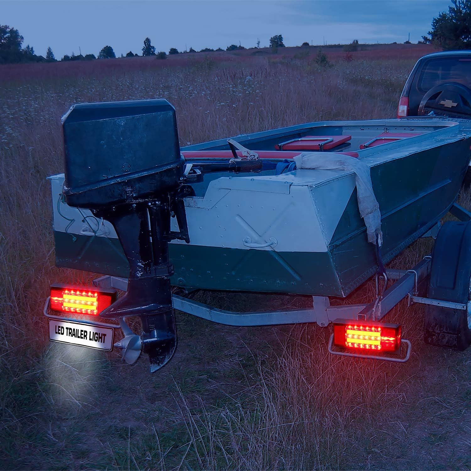 New Submersible LED Trailer Light Kit, Super Bright Brake Stop Turn Tail License Lights for Camper Truck RV Boat Snowmobile Over 80" Inches