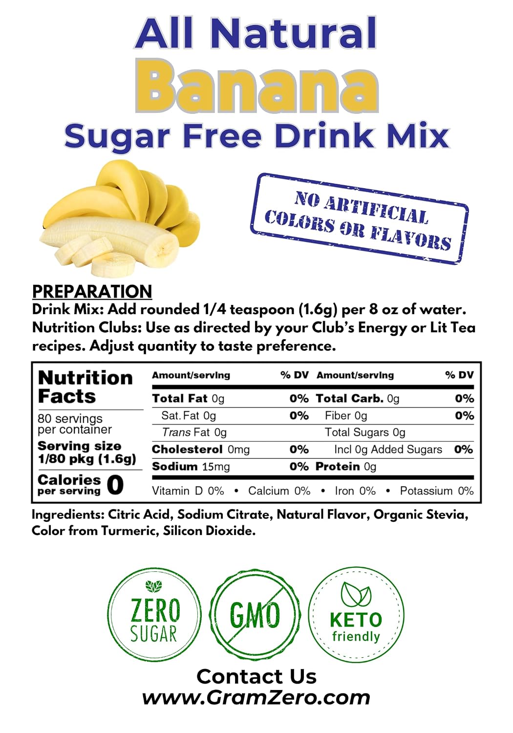 GramZero Raspberry Blush, Sugar Free Drink Mix, Pitcher Pack, Great For Nutrition Club Loaded Tea, Zero Calorie, Stevia Sweetened