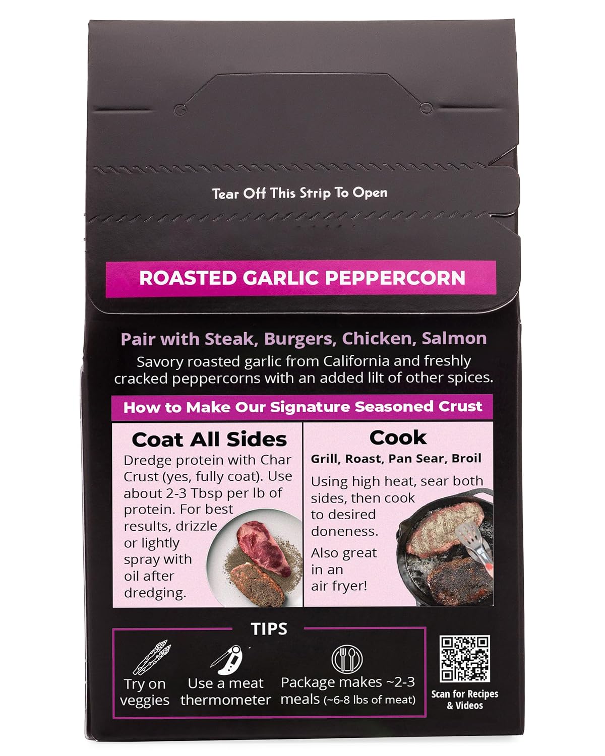 Char Crust Dry-Rub Seasonings Original Hickory Grilled | All-in-one seasonings | Perfect for Steaks, Burgers, Ribs, Tuna | Signature Crust that Seals in the Juices, 4 Ounce (Pack of 6)
