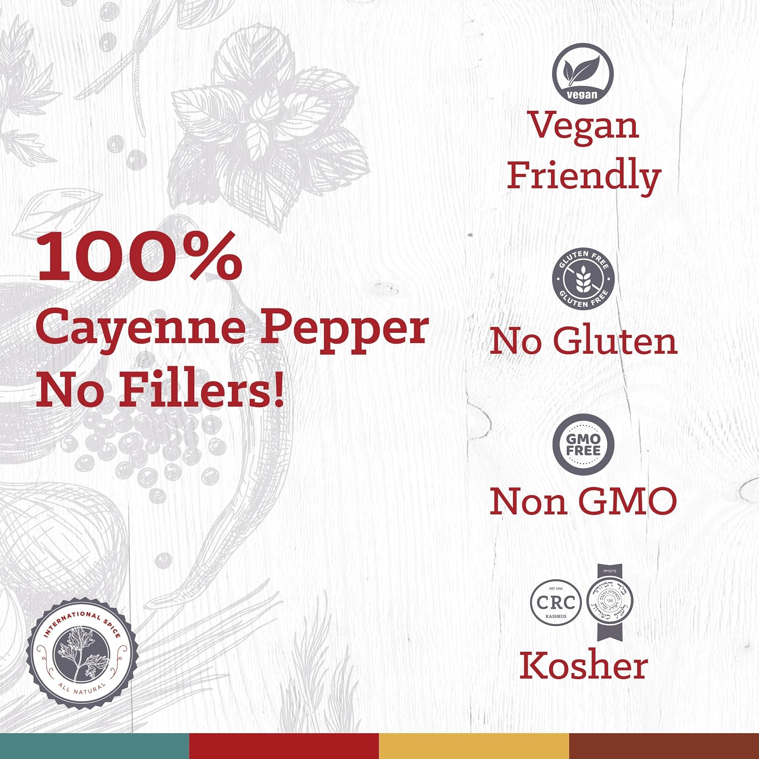Cayenne Pepper by International Spice, Red Cayenne Pepper Seasoning Powder, Essential Gourmet Kitchen Spice, Bulk, 3 lb. Bag